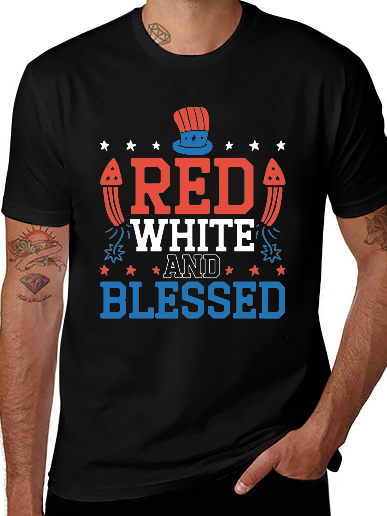 Variant 5 of Red White & Blessed Patriotic T-Shirt