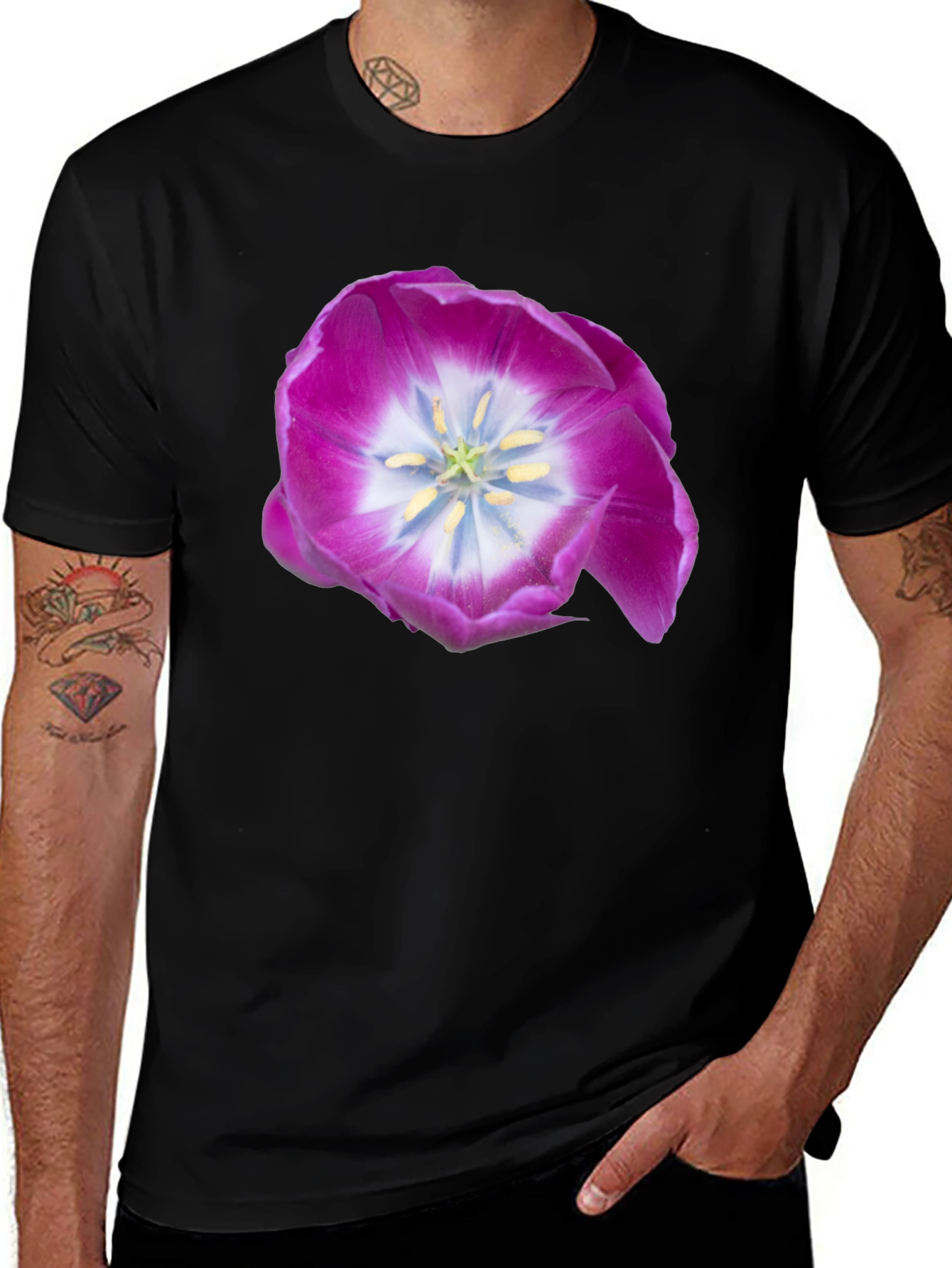 Variant 24 of Floral Print T-Shirt - Casual Wear