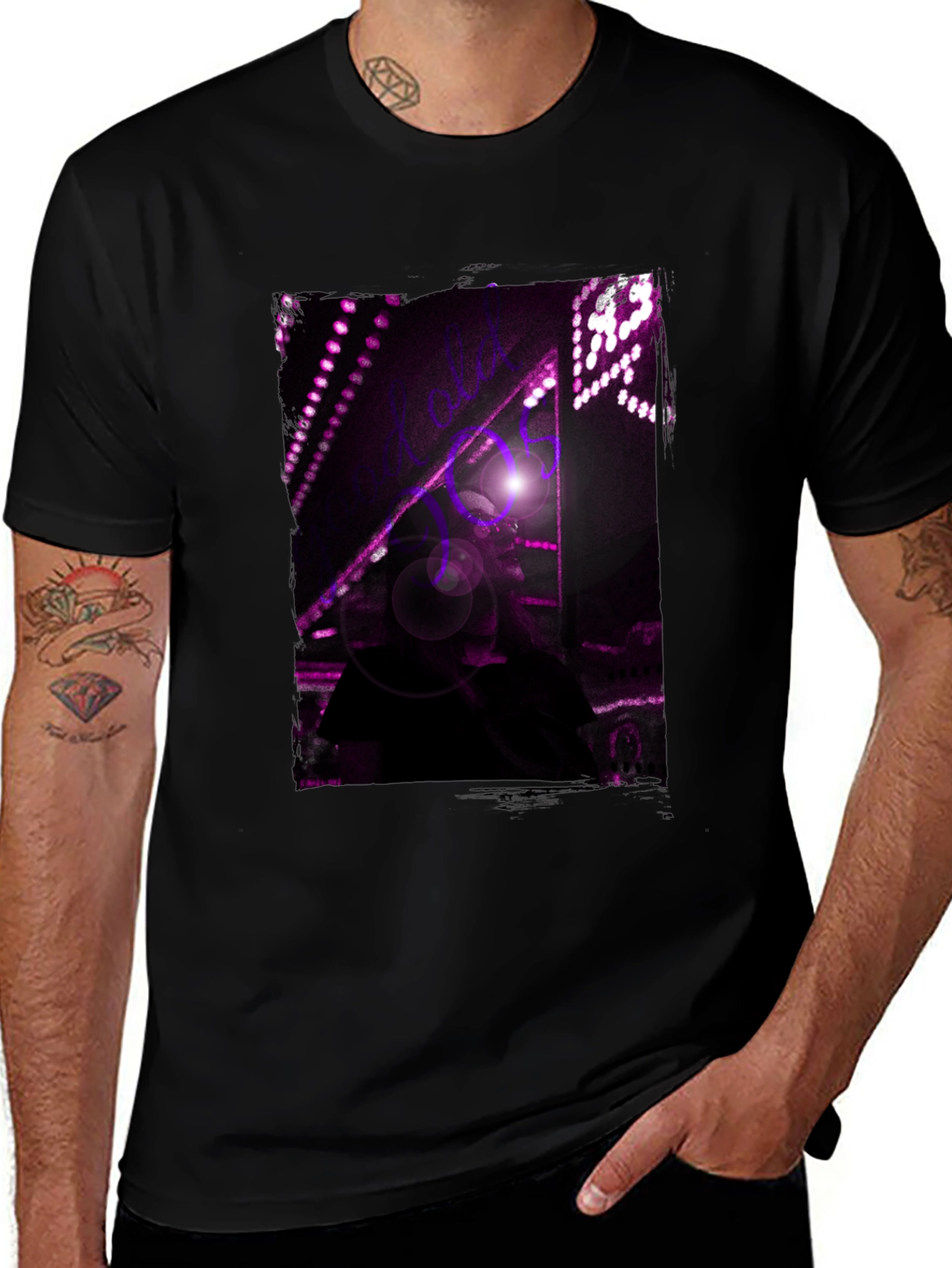 Variant 8 of Abstract Purple Light Black T-Shirt