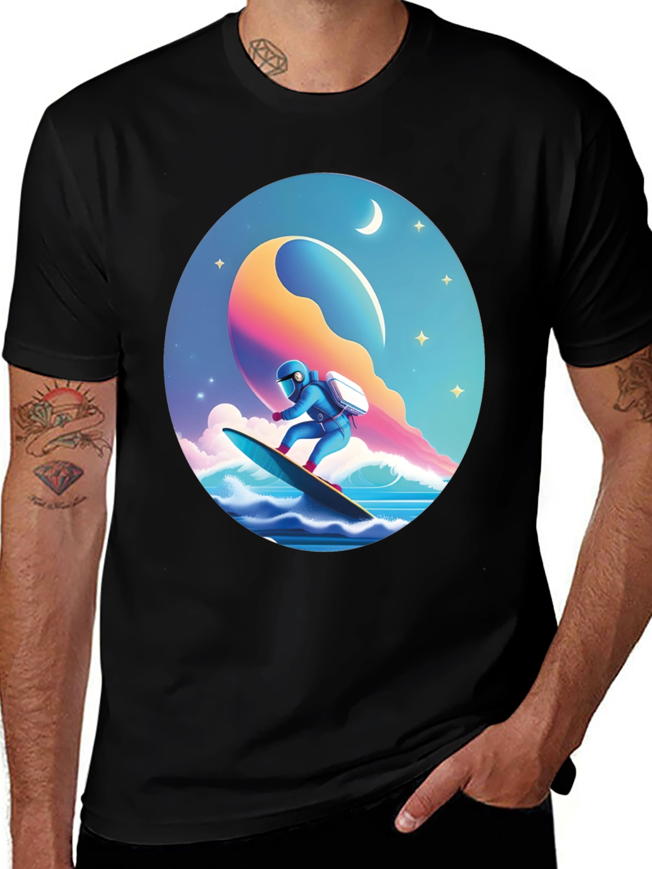 Variant 20 of Surfing Astronaut Graphic Tee