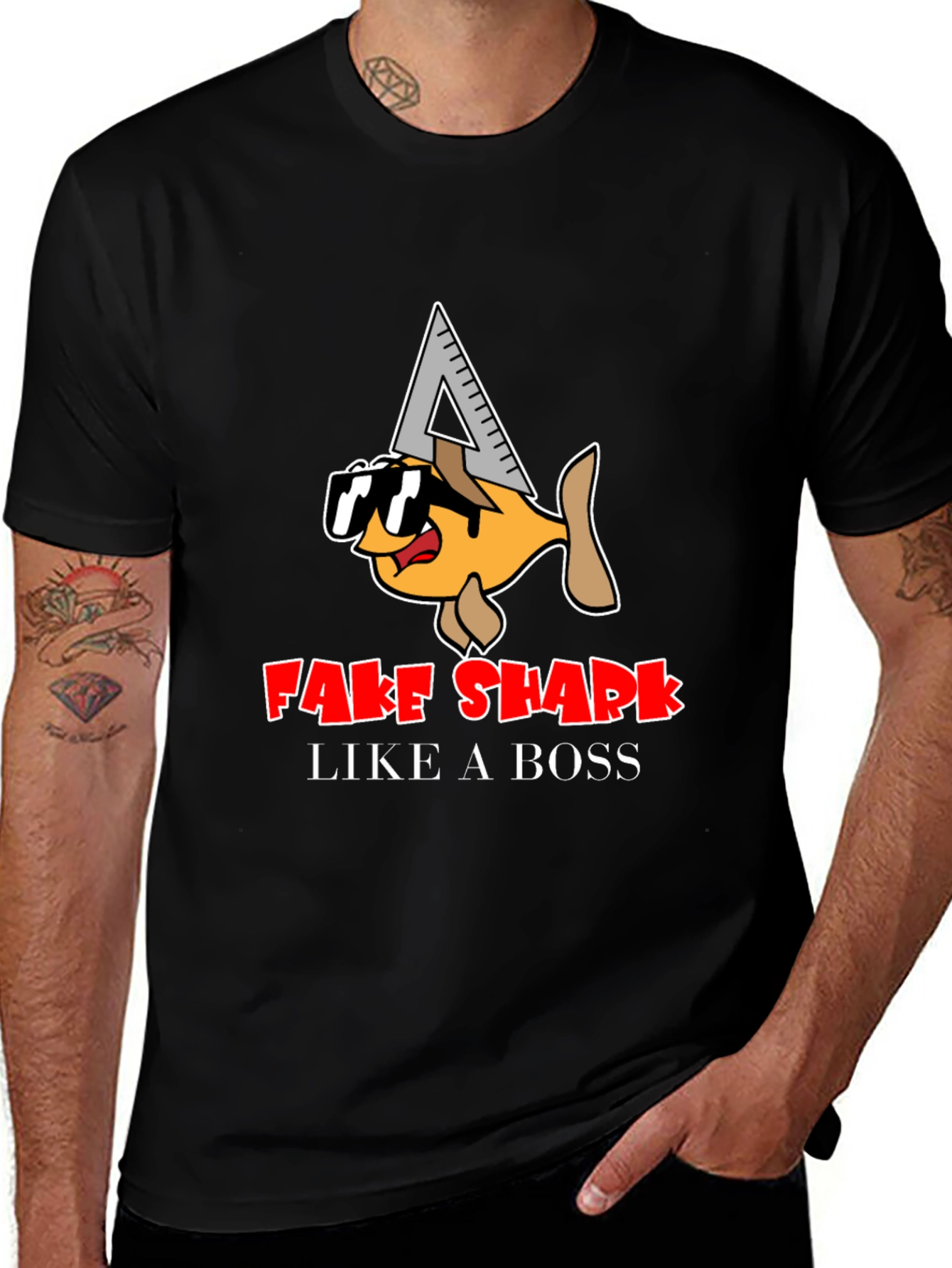 Variant 6 of Fake Shark Like a Boss Graphic T-Shirt