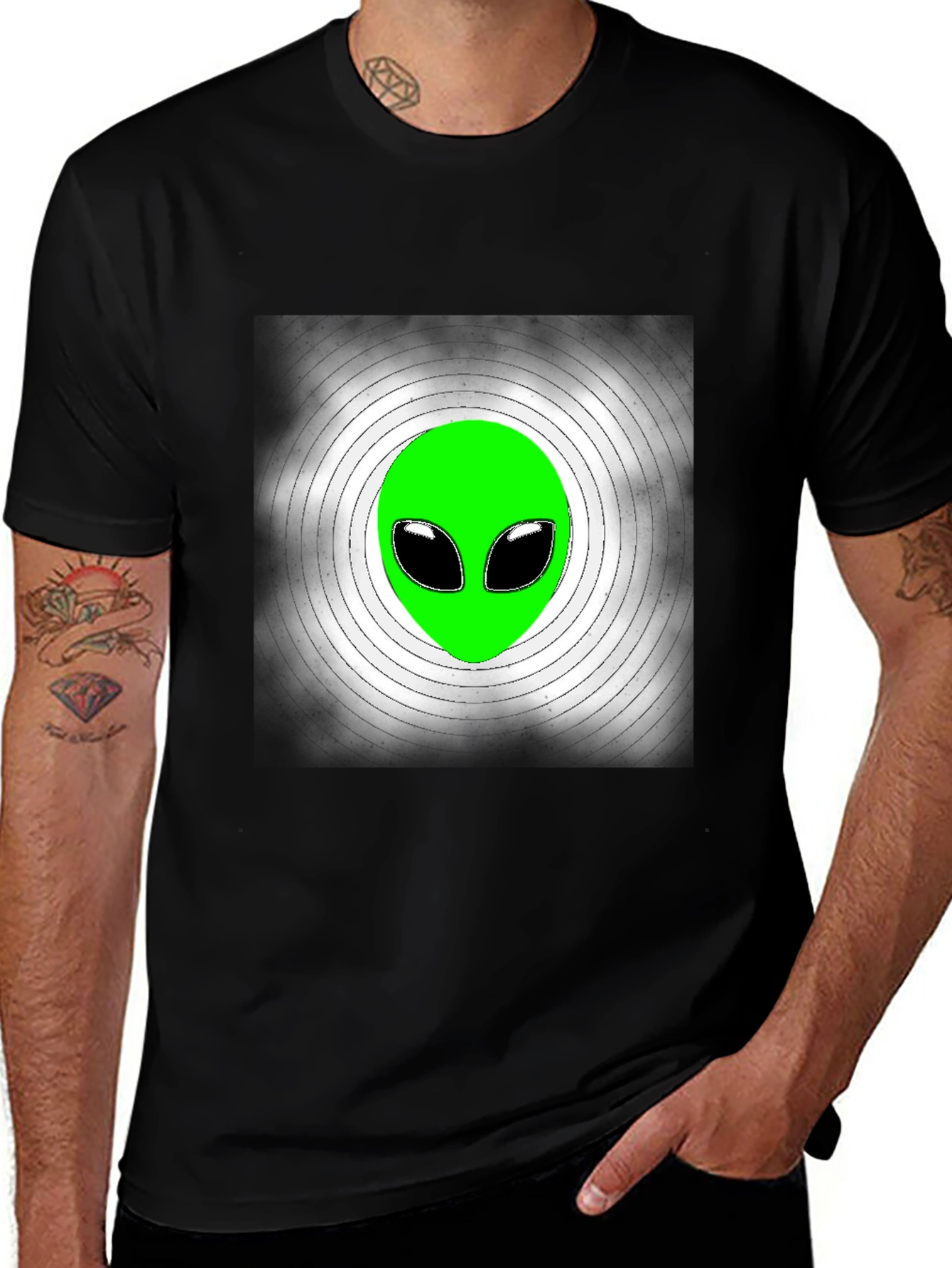 Variant 12 of Alien Head Graphic T-Shirt - Sci-Fi Style