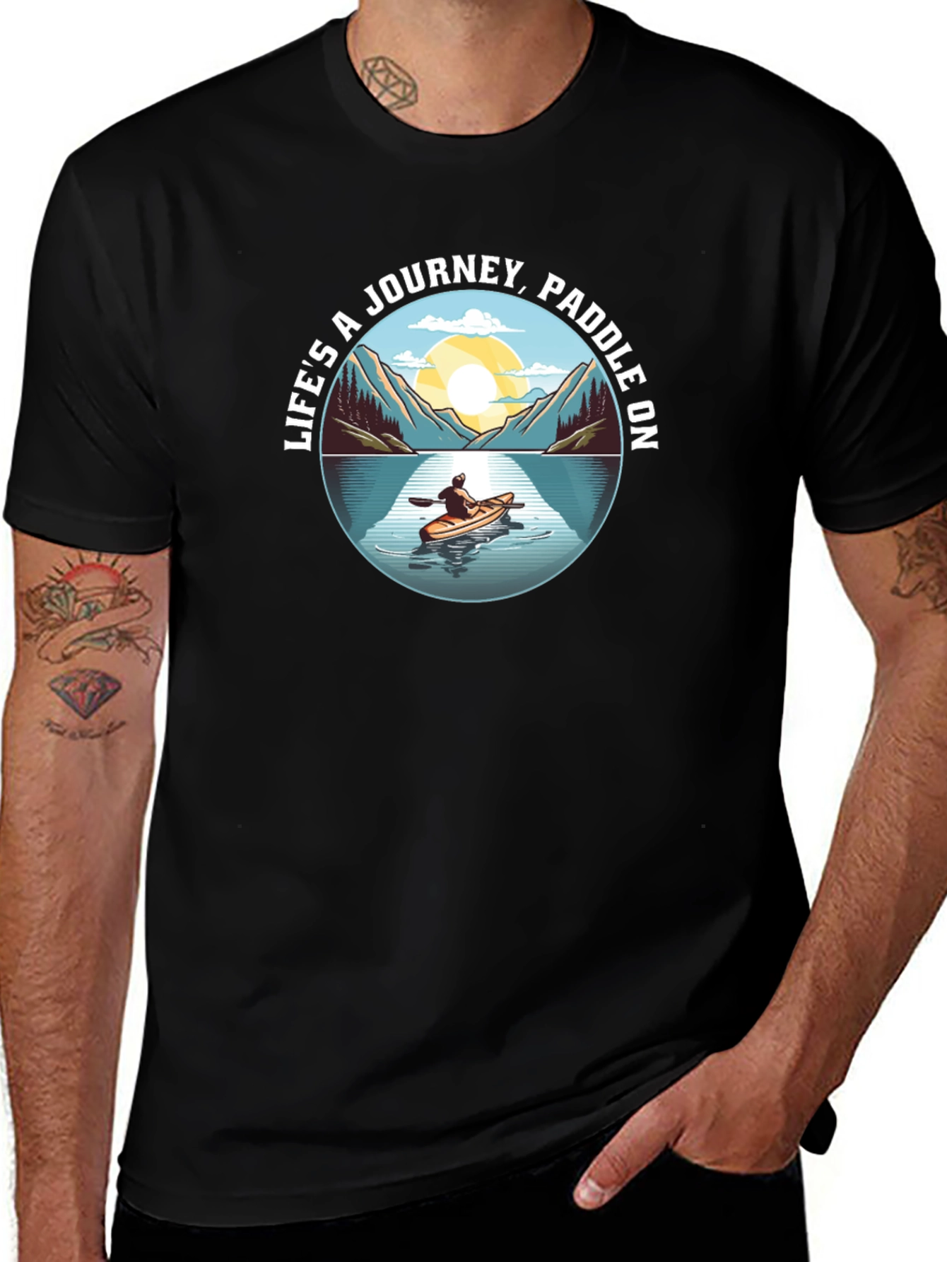 Variant 19 of Life's a Journey Paddle On T-Shirt