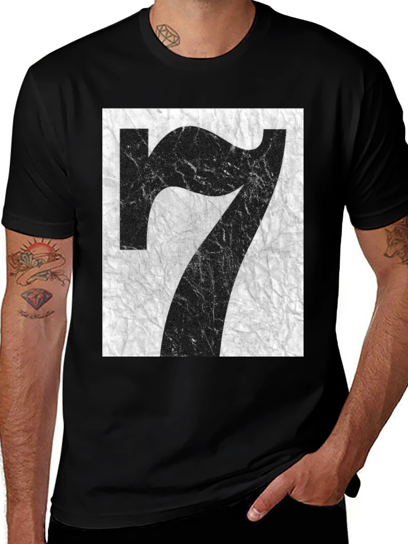 Variant 6 of Abstract Number 7 Graphic Tee