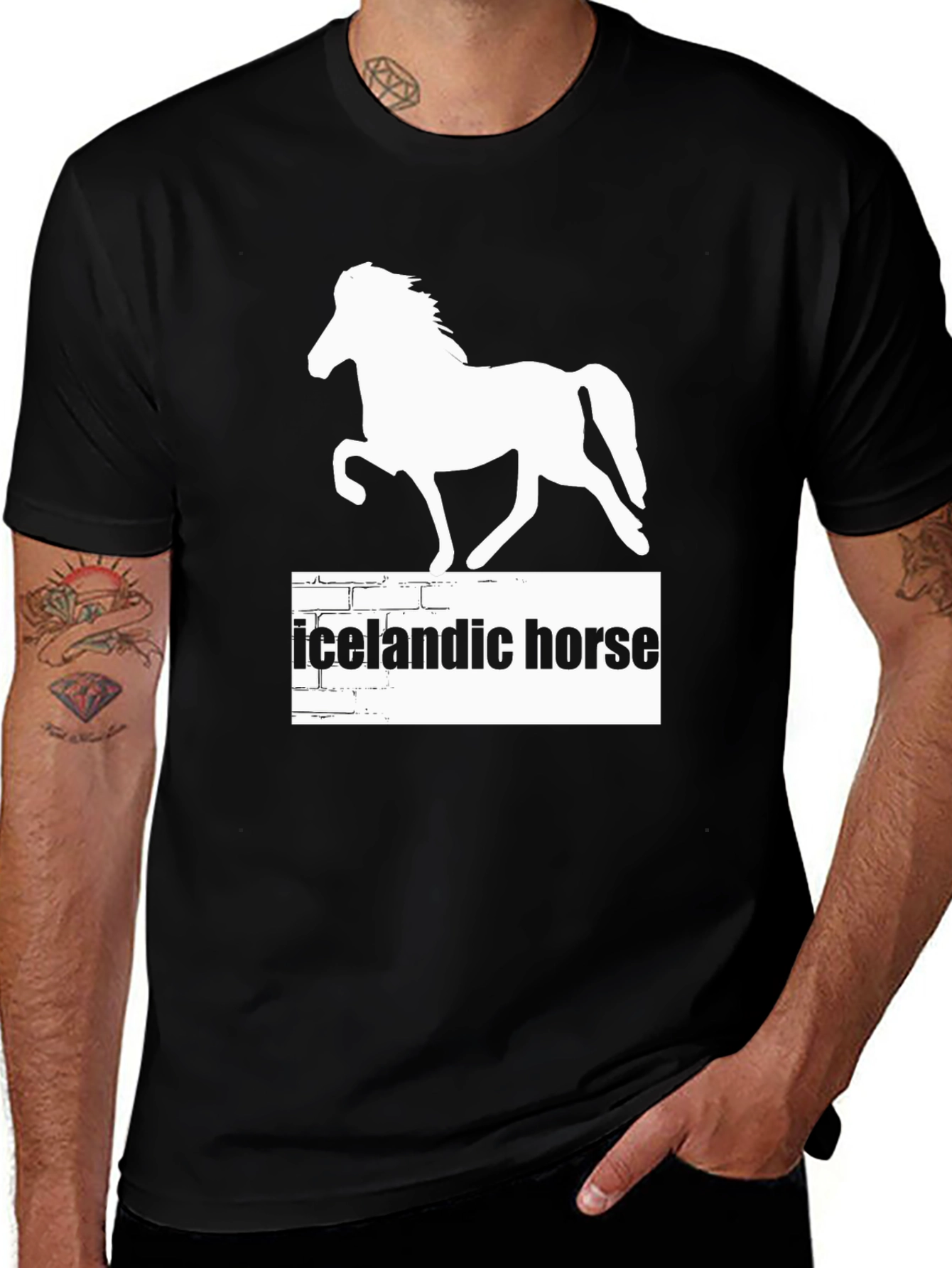Icelandic Horse T-Shirt - Black Graphic Tee