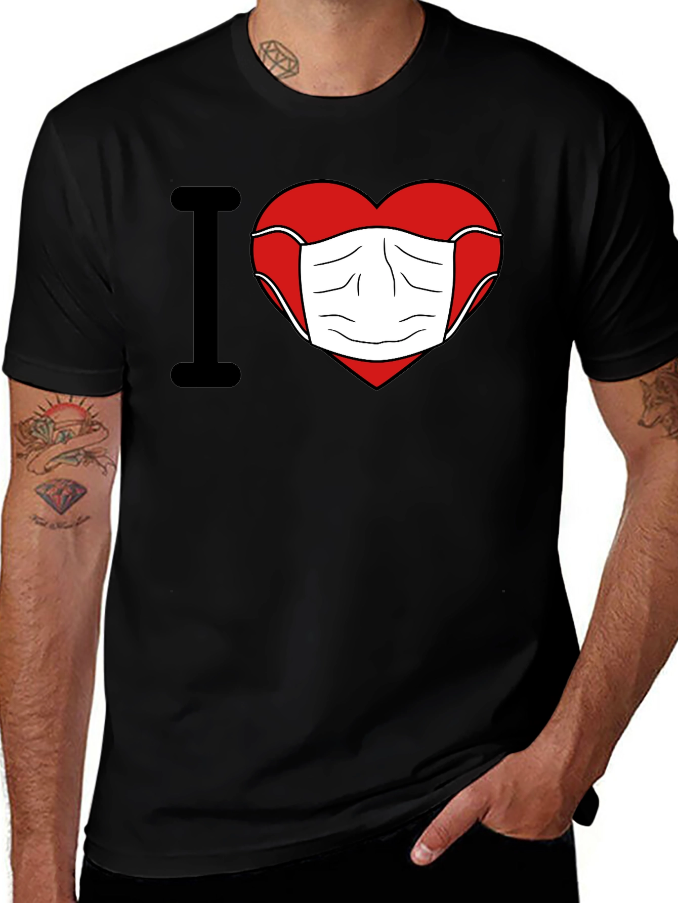 Variant 19 of I Love Masks T-Shirt - Novelty Protective Wear Graphic Tee