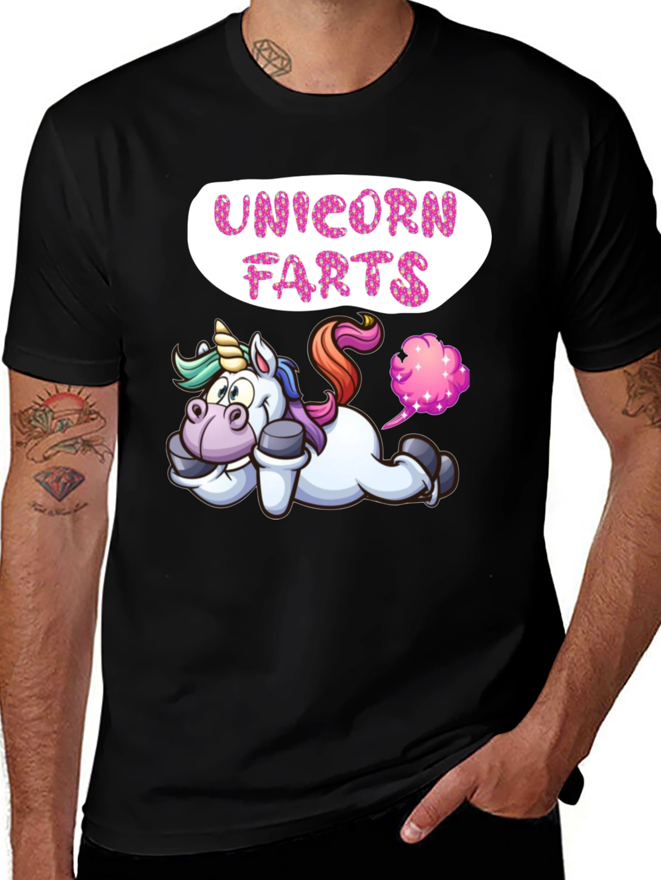 Variant 6 of Unicorn Farts Graphic T-Shirt, Funny Novelty Tee