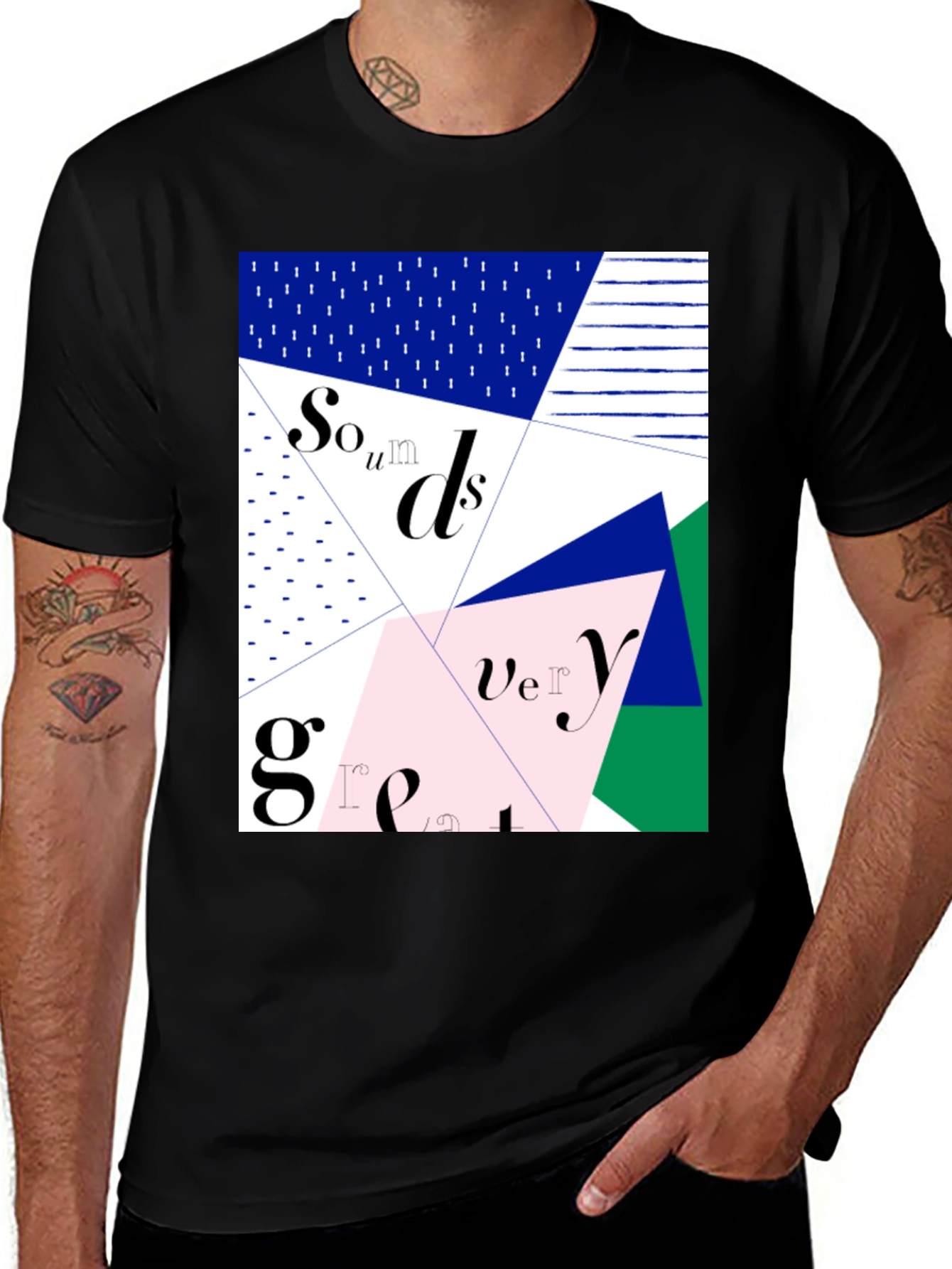 Variant 27 of Geometric Sounds Very Great T-Shirt