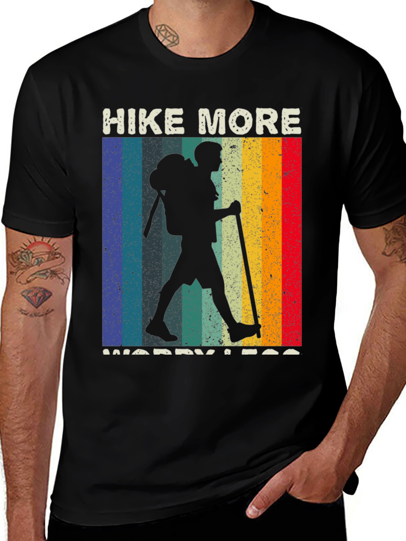 Variant 14 of Hike More Worry Less Retro Graphic Tee