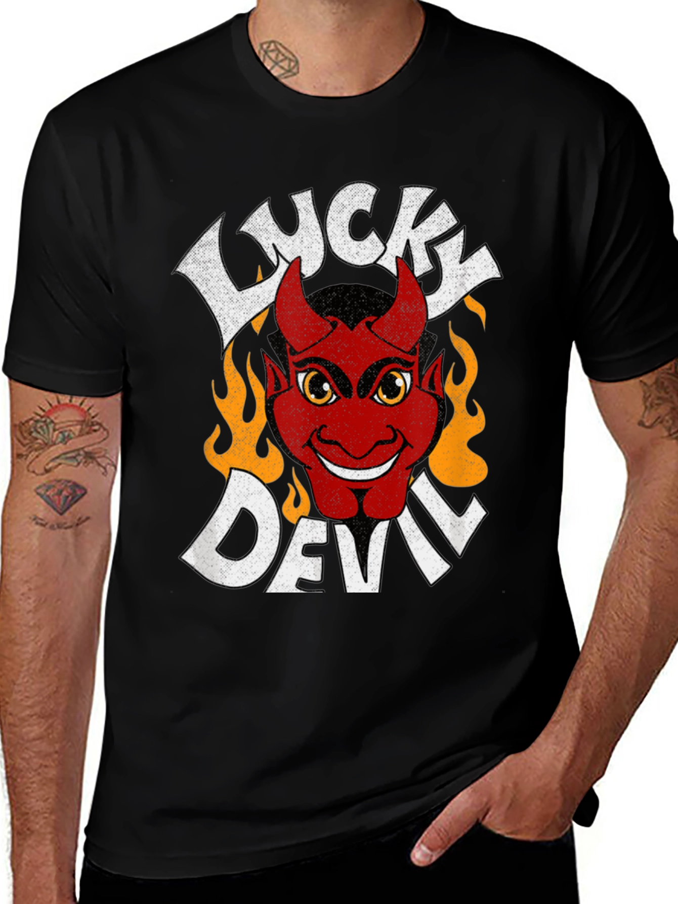 Variant 23 of Lucky Devil Graphic T-Shirt - Soft Cotton Tee