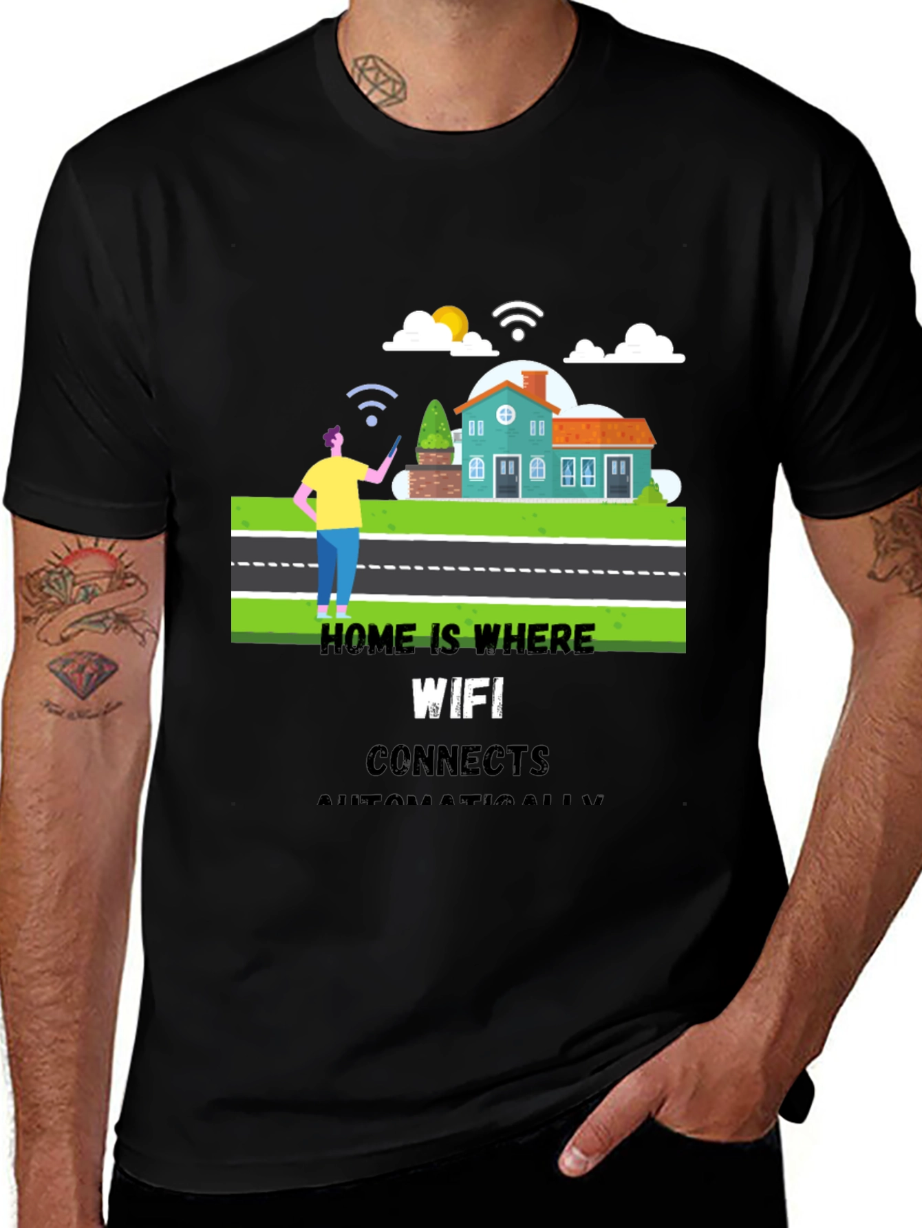 Variant 29 of Home WiFi T-Shirt - Connect Automatically!
