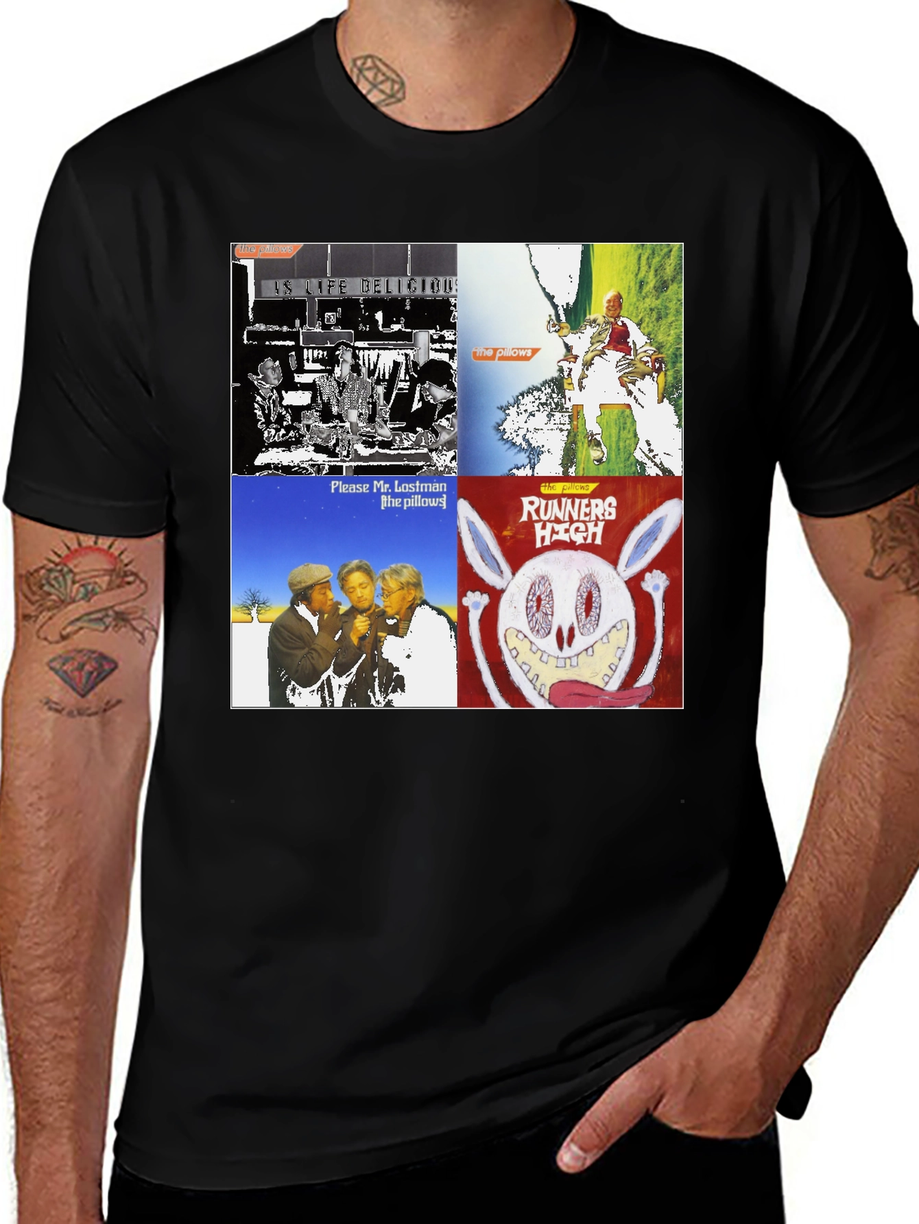 Variant 24 of The Pillows Album Cover T-Shirt Black