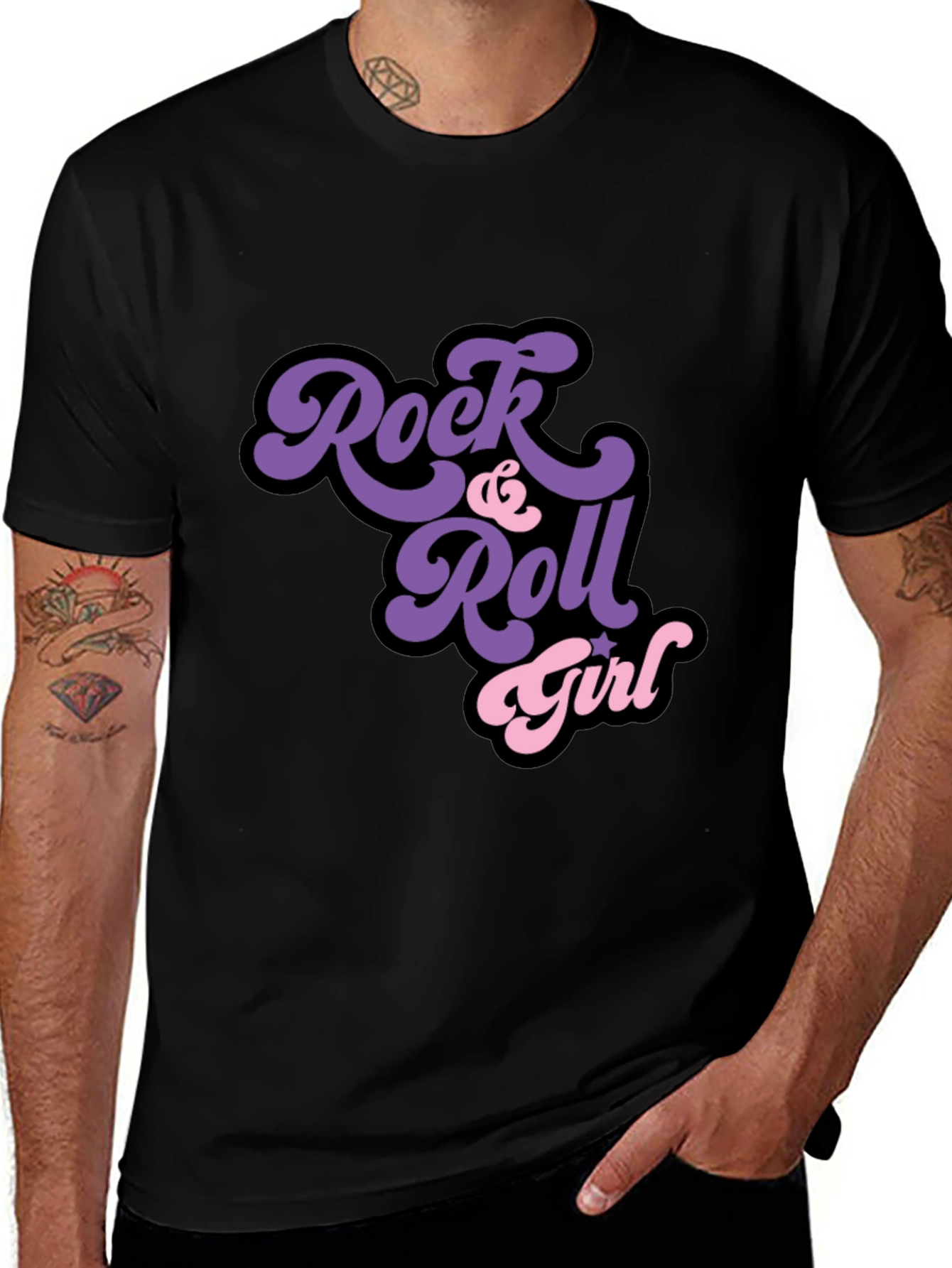 Variant 21 of Rock & Roll Girl Graphic Tee - Trendy Retro Design
