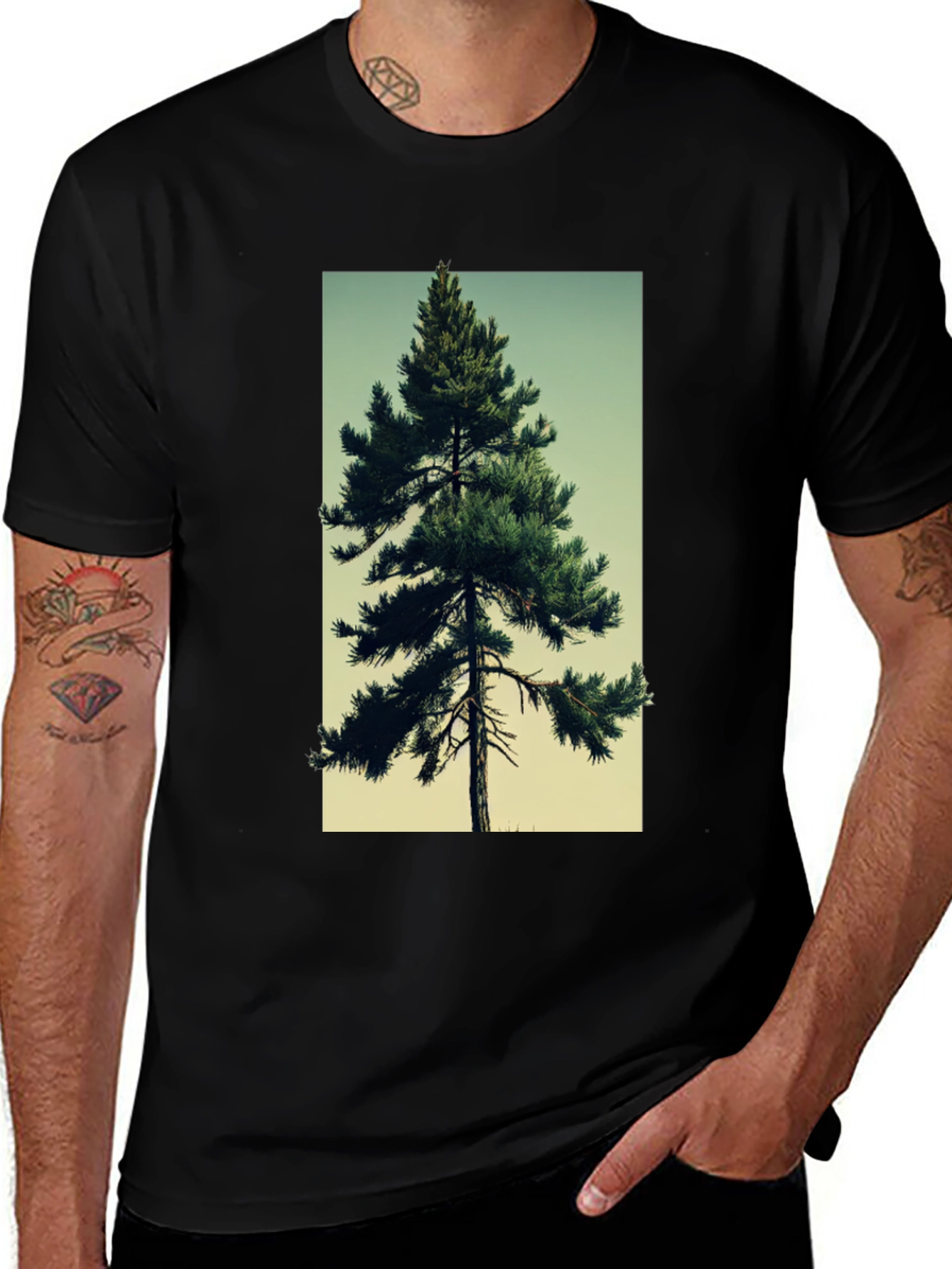 Variant 9 of Evergreen Tree Graphic Tee - Nature Lover's T-Shirt