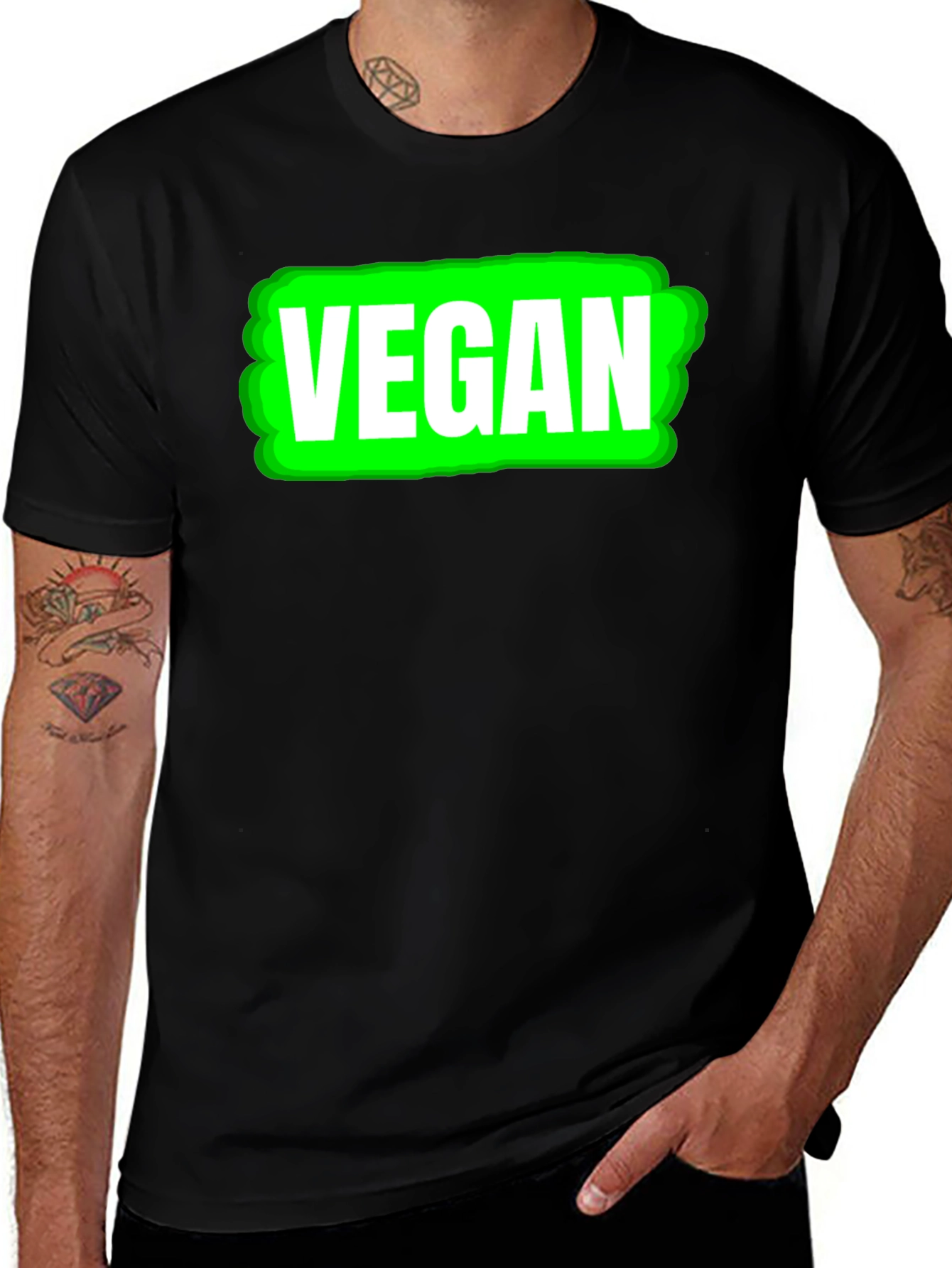 Variant 3 of Vegan Graphic T-Shirt - Black, Unisex