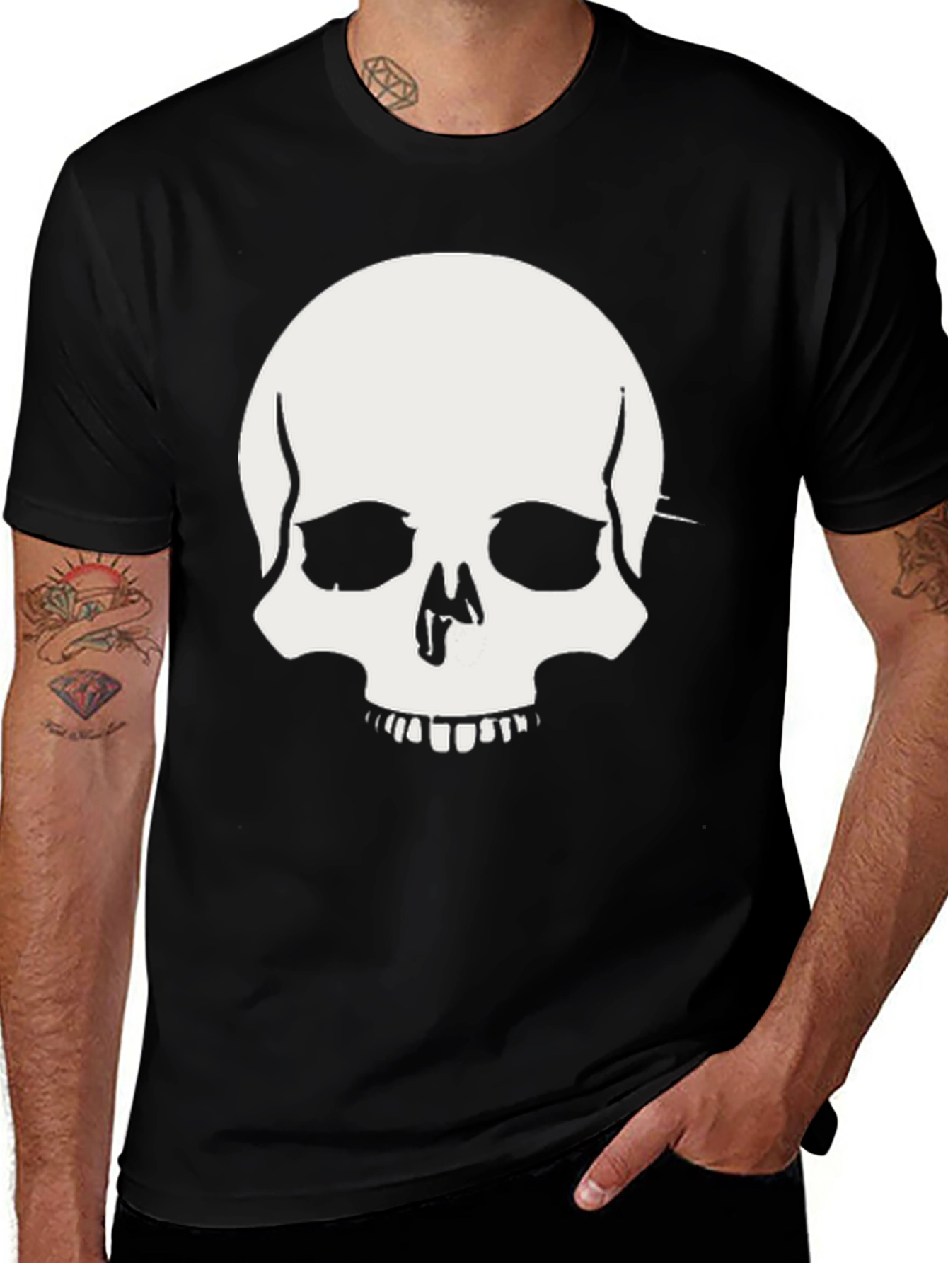 Variant 30 of Skull Graphic Tee - Classic Black T-Shirt