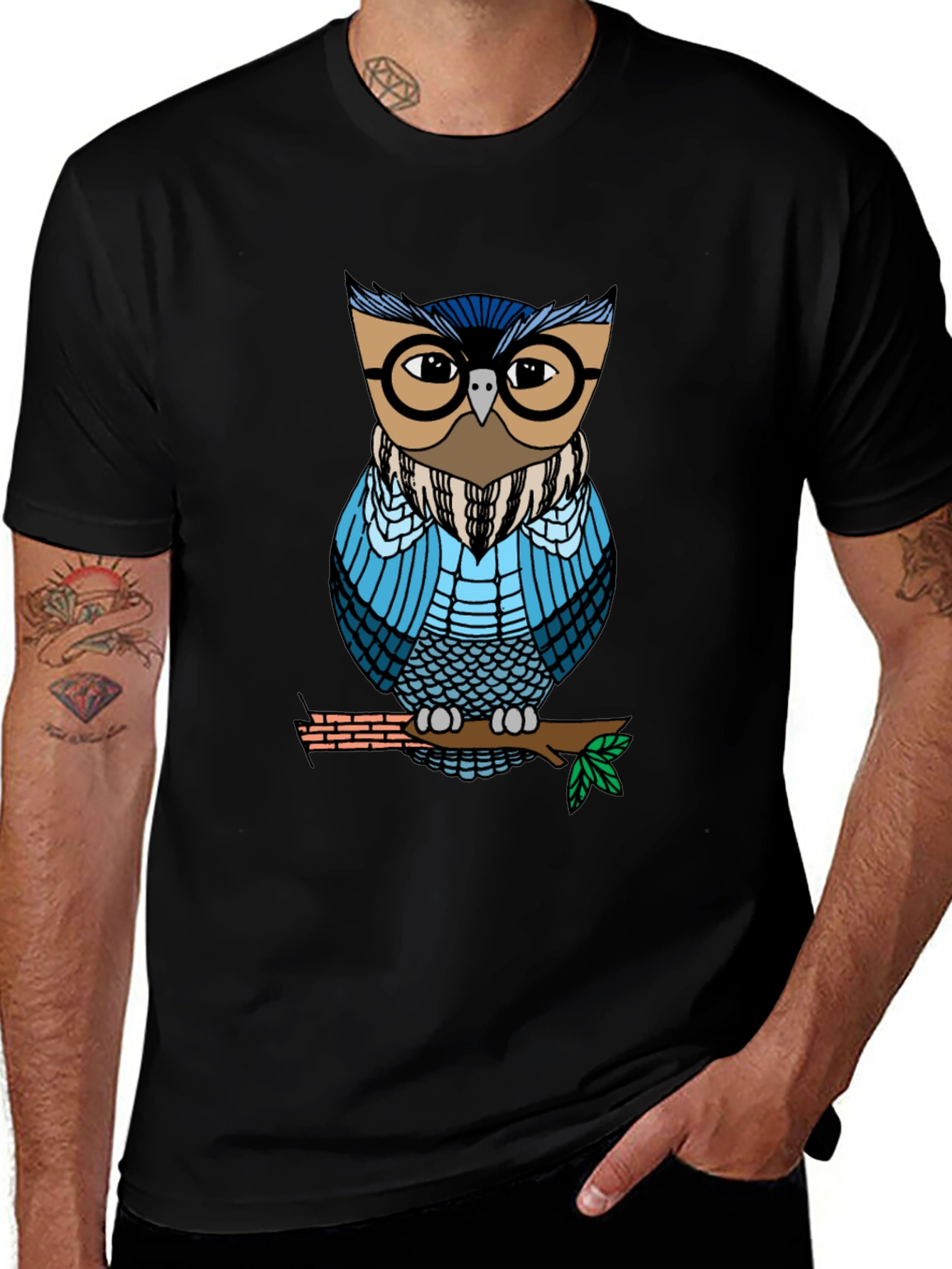 Cool Owl Graphic Tee - Unisex Black T-Shirt