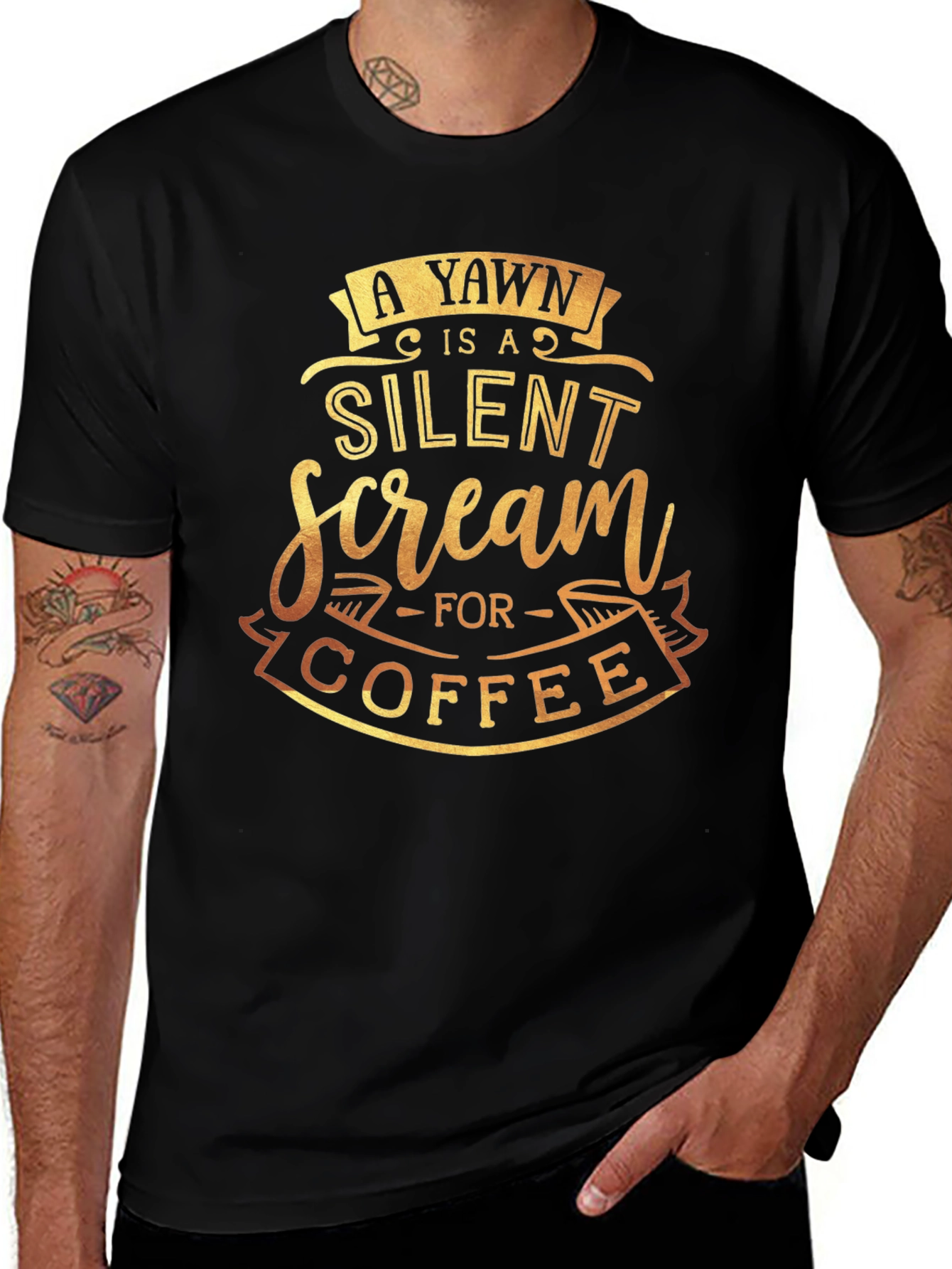 Variant 16 of A Yawn is a Silent Scream for Coffee Graphic Tee