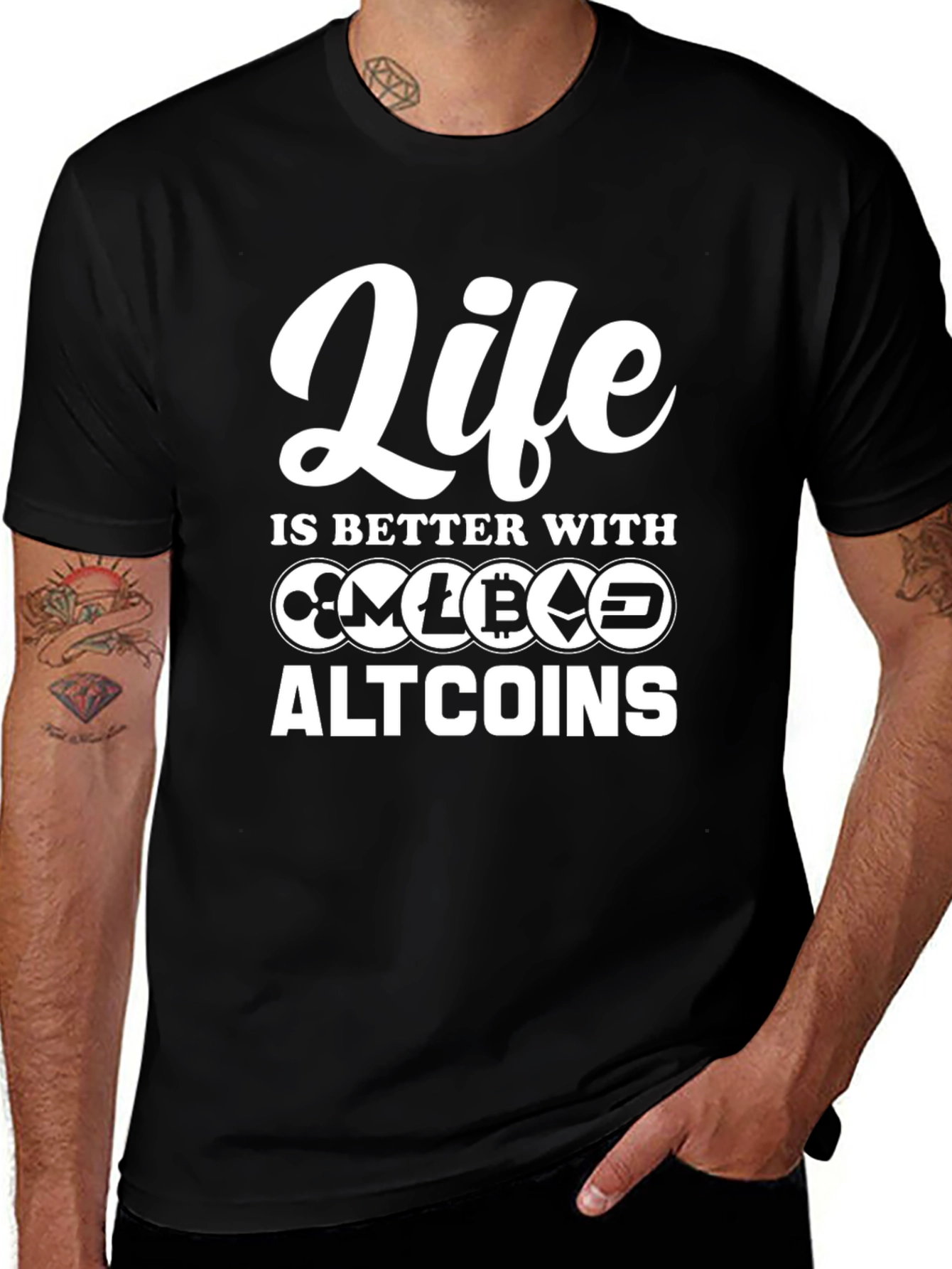 Variant 29 of Crypto Altcoins T-Shirt - Life Is Better With Altcoins