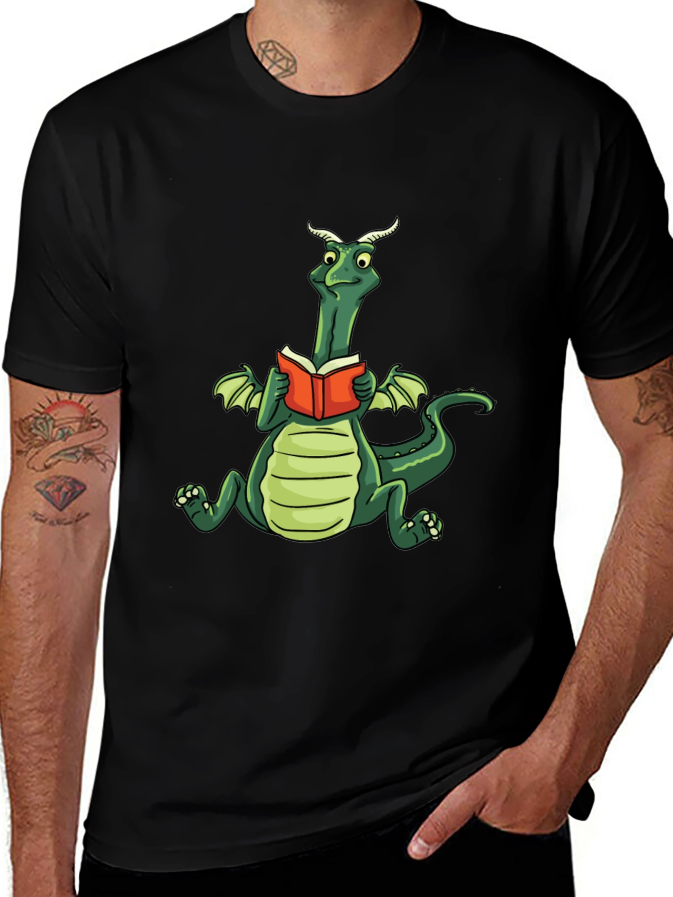 Variant 22 of Dragon Reading Book Graphic Tee