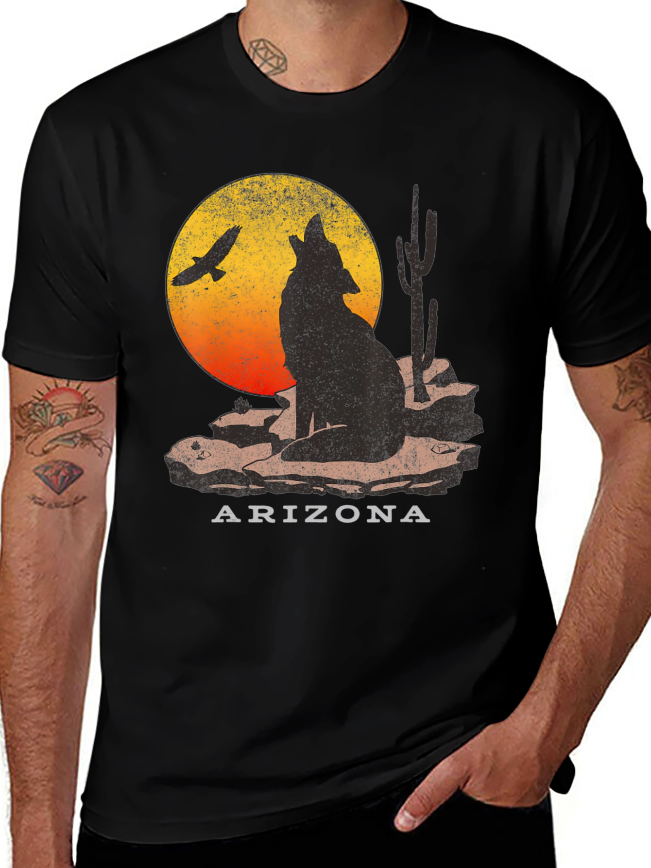 Arizona Desert Wolf Graphic T-Shirt