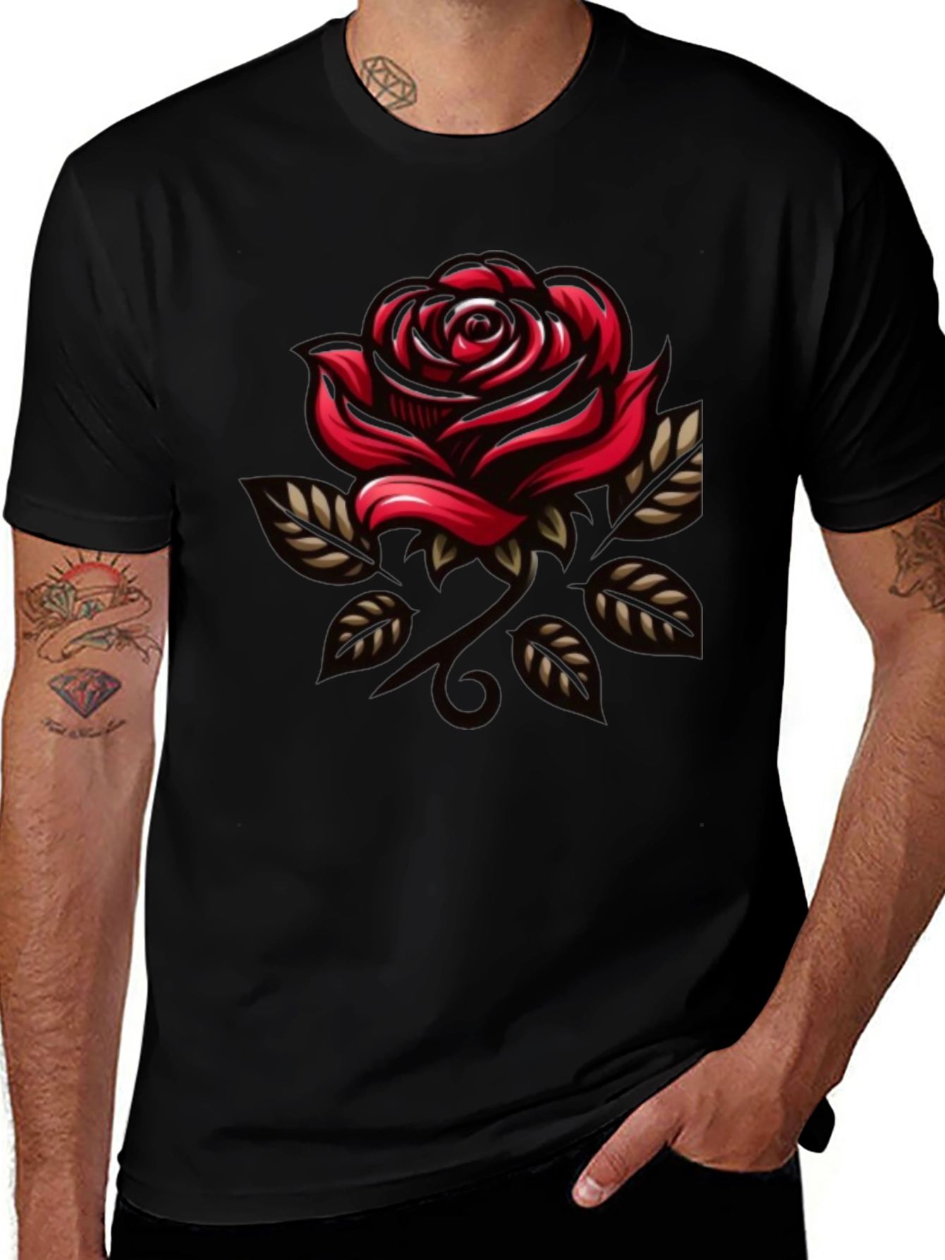 Variant 11 of Rose Graphic Tee - Bold & Stylish