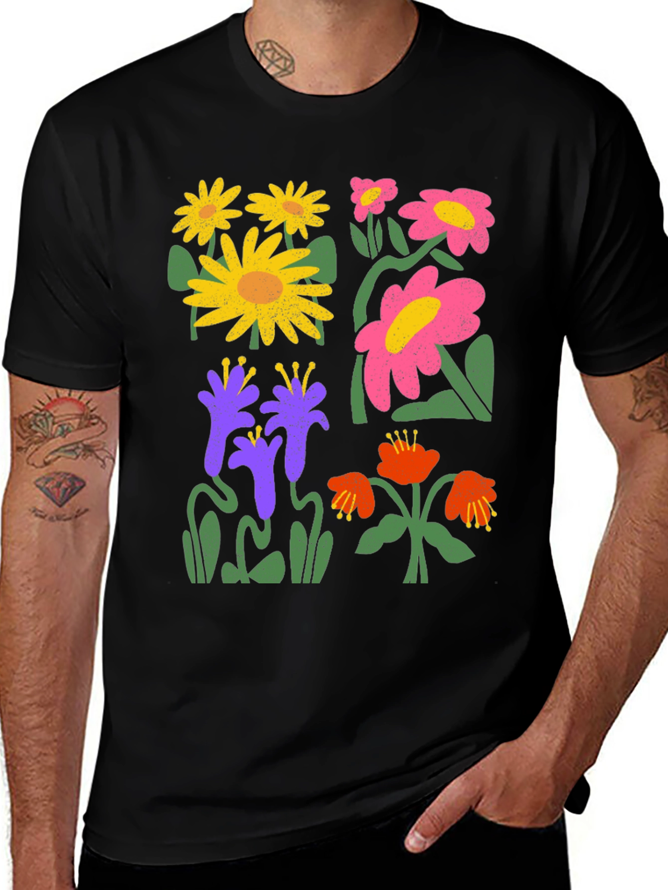 Variant 14 of Floral Graphic Print Crew Neck T-Shirt