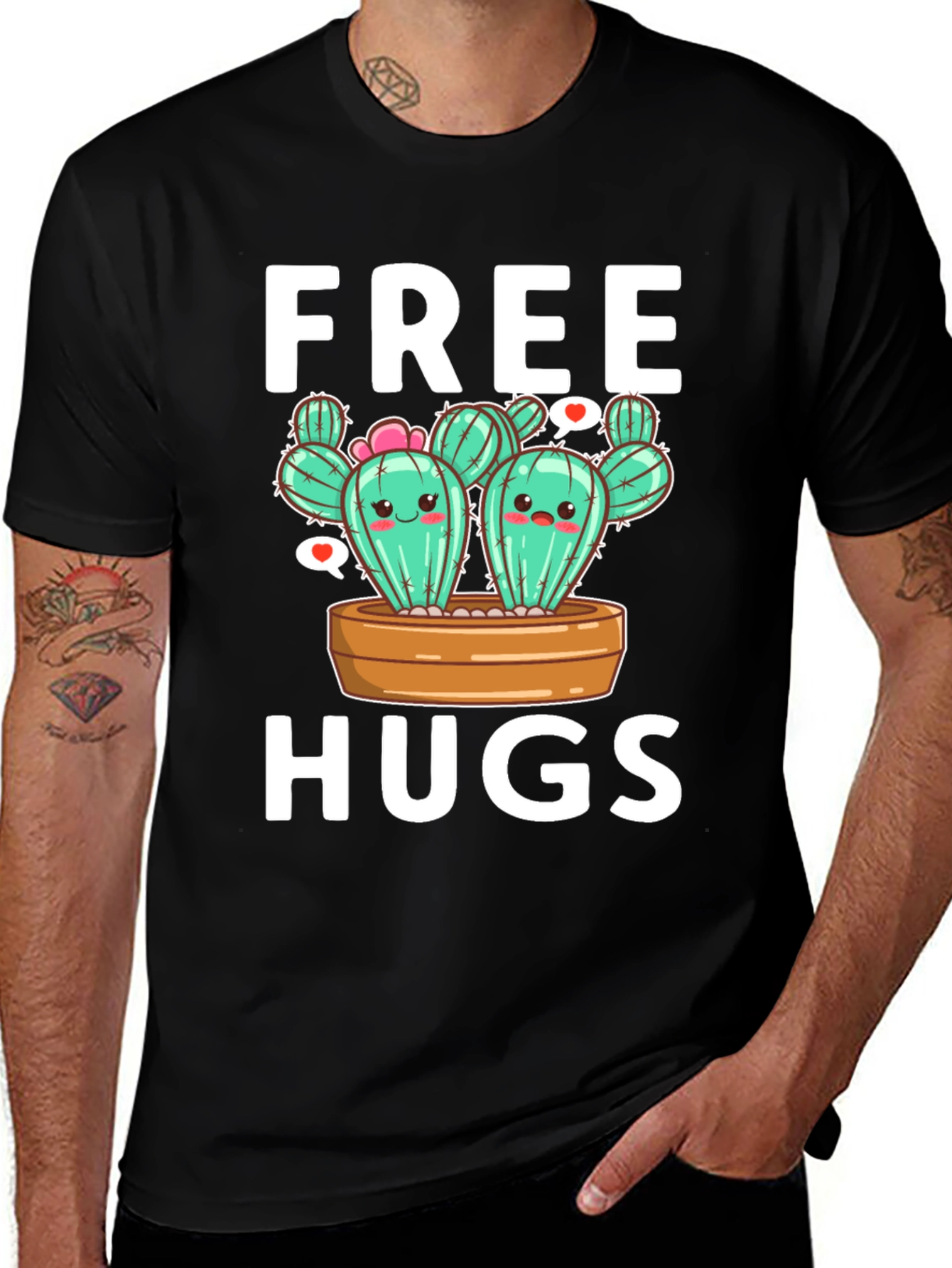 Variant 17 of Free Hugs Cactus Graphic Tee