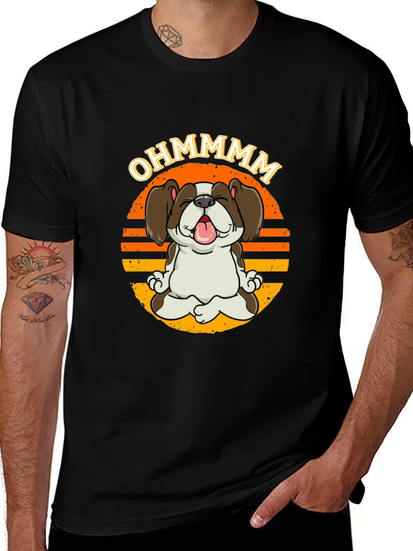 Variant 18 of OHMMMM Yoga Dog T-Shirt - Meditating Puppy Tee