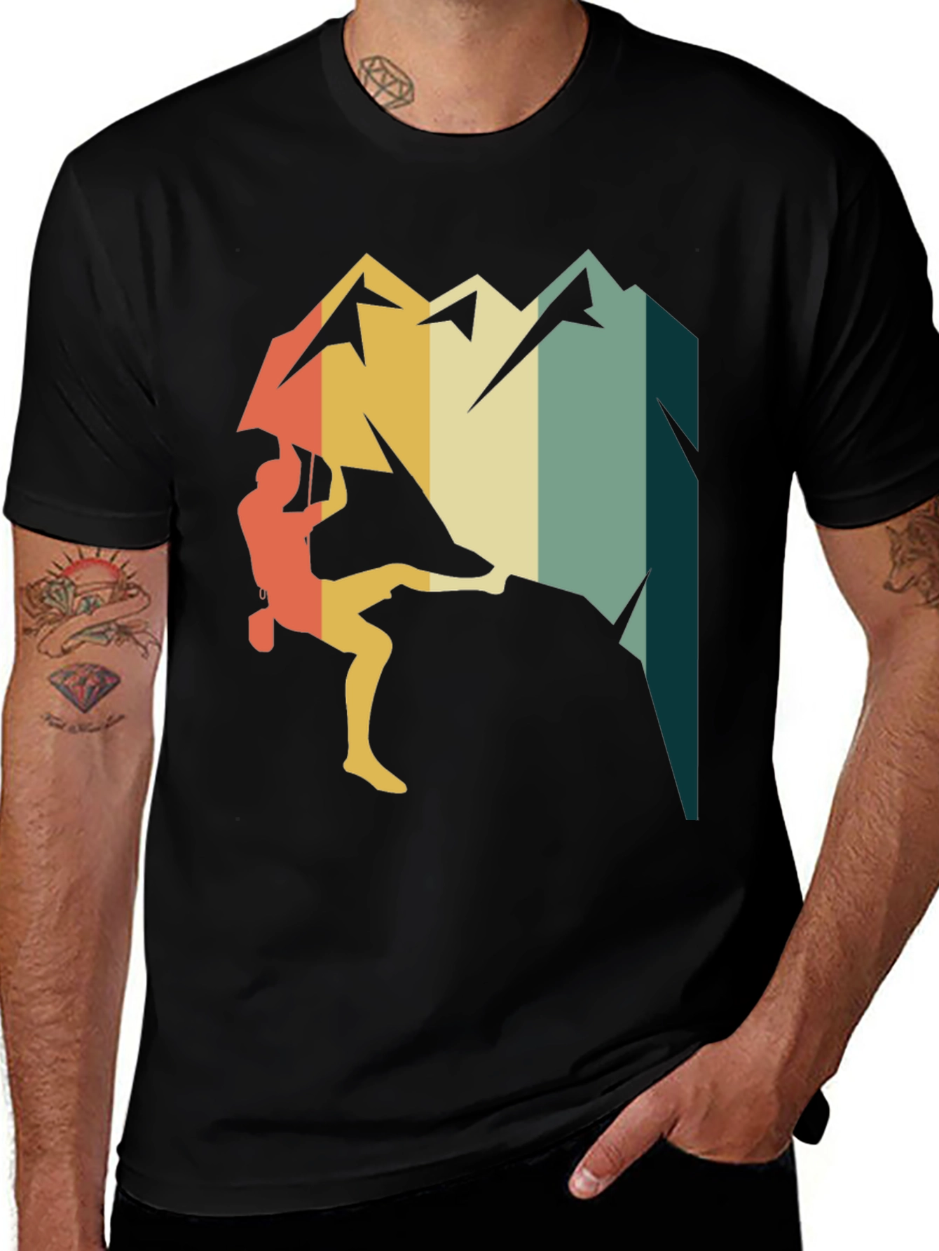 Variant 9 of Retro Climbing Mountain T-Shirt