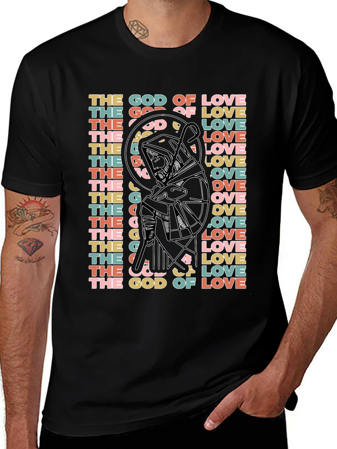 Black God of Love Graphic T-Shirt main image