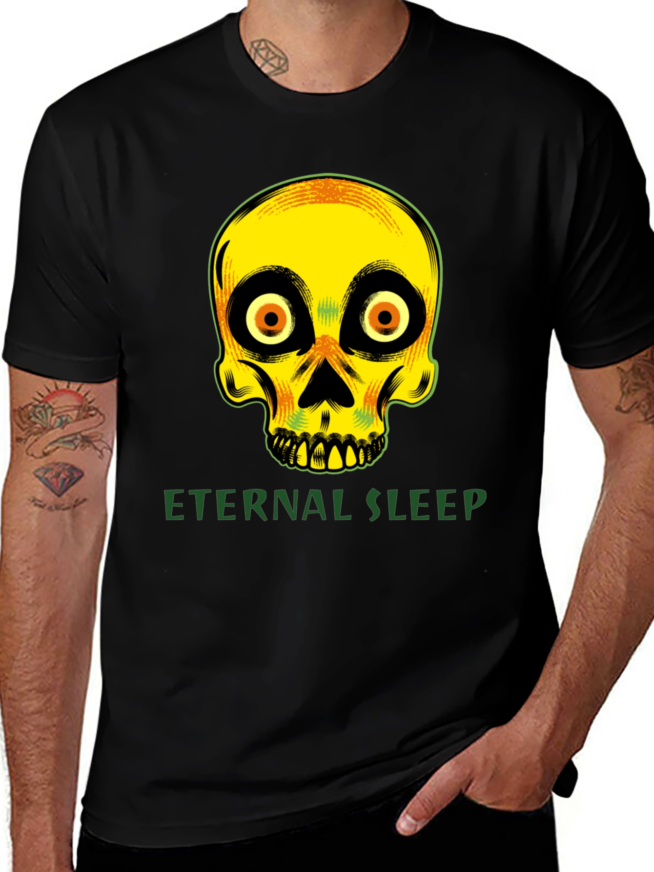 Variant 15 of Eternal Sleep Skull Graphic T-Shirt