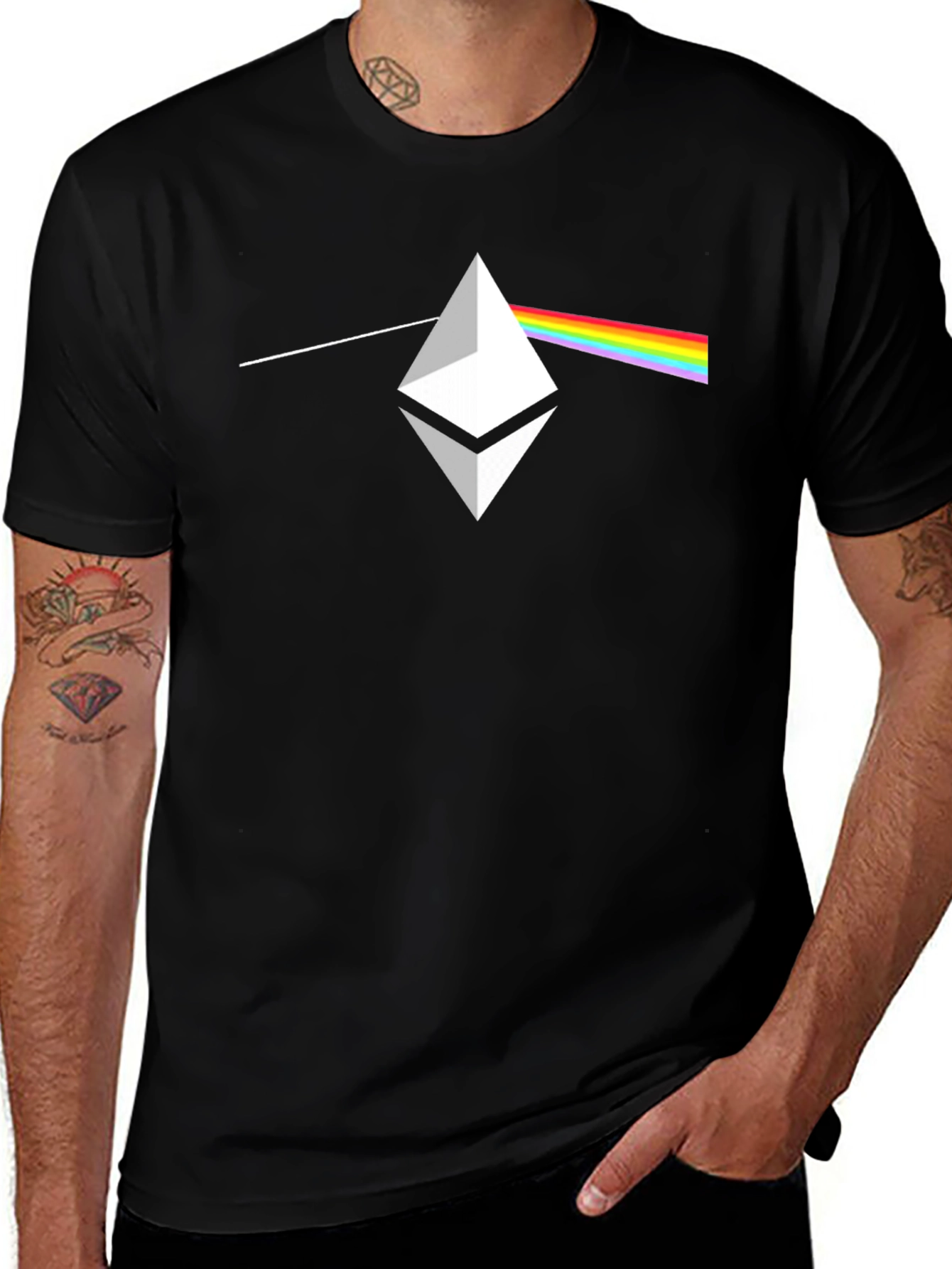 Variant 12 of Ethereum Prism Black T-Shirt