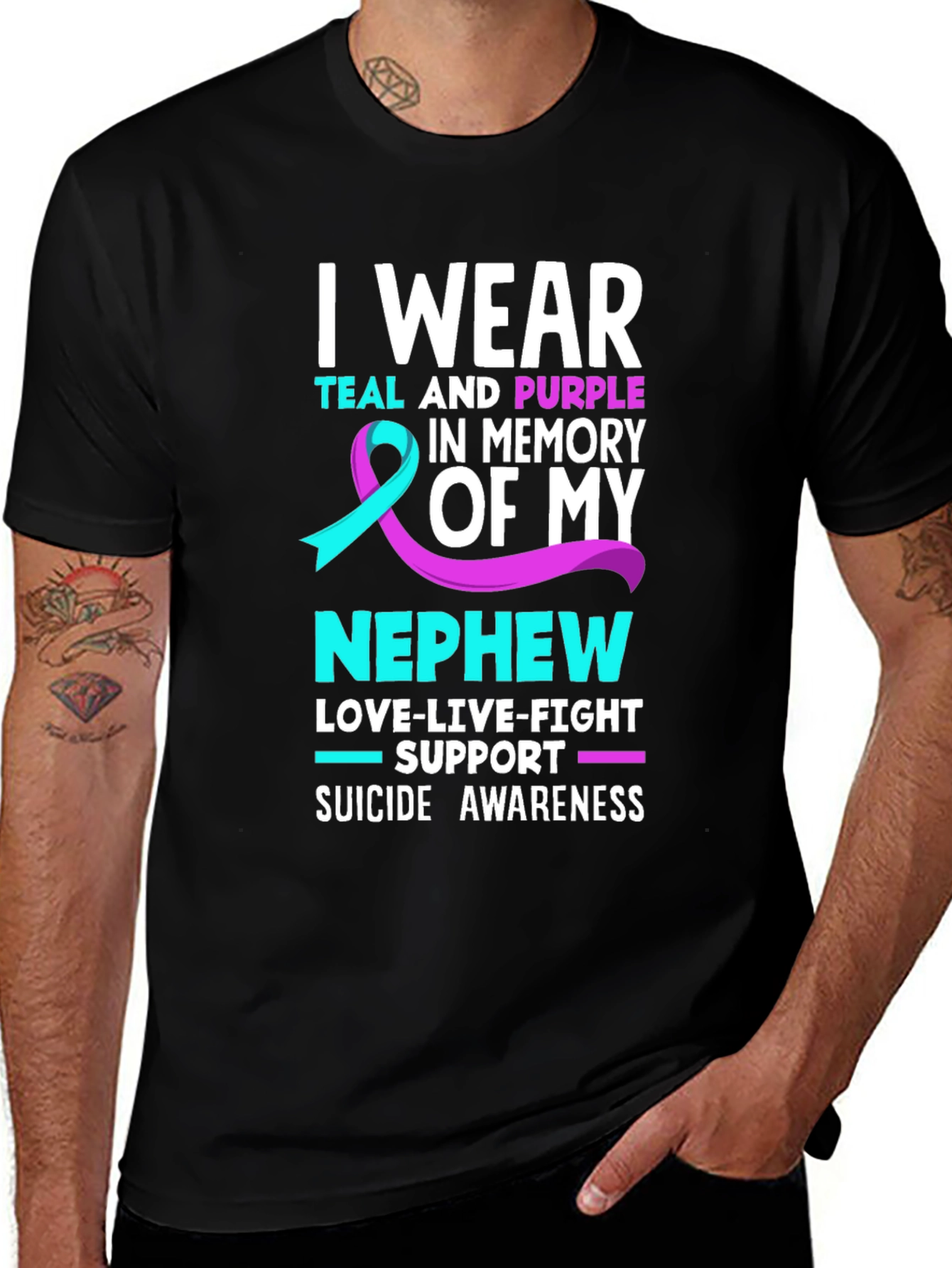 Teal & Purple Suicide Awareness Memorial T-Shirt