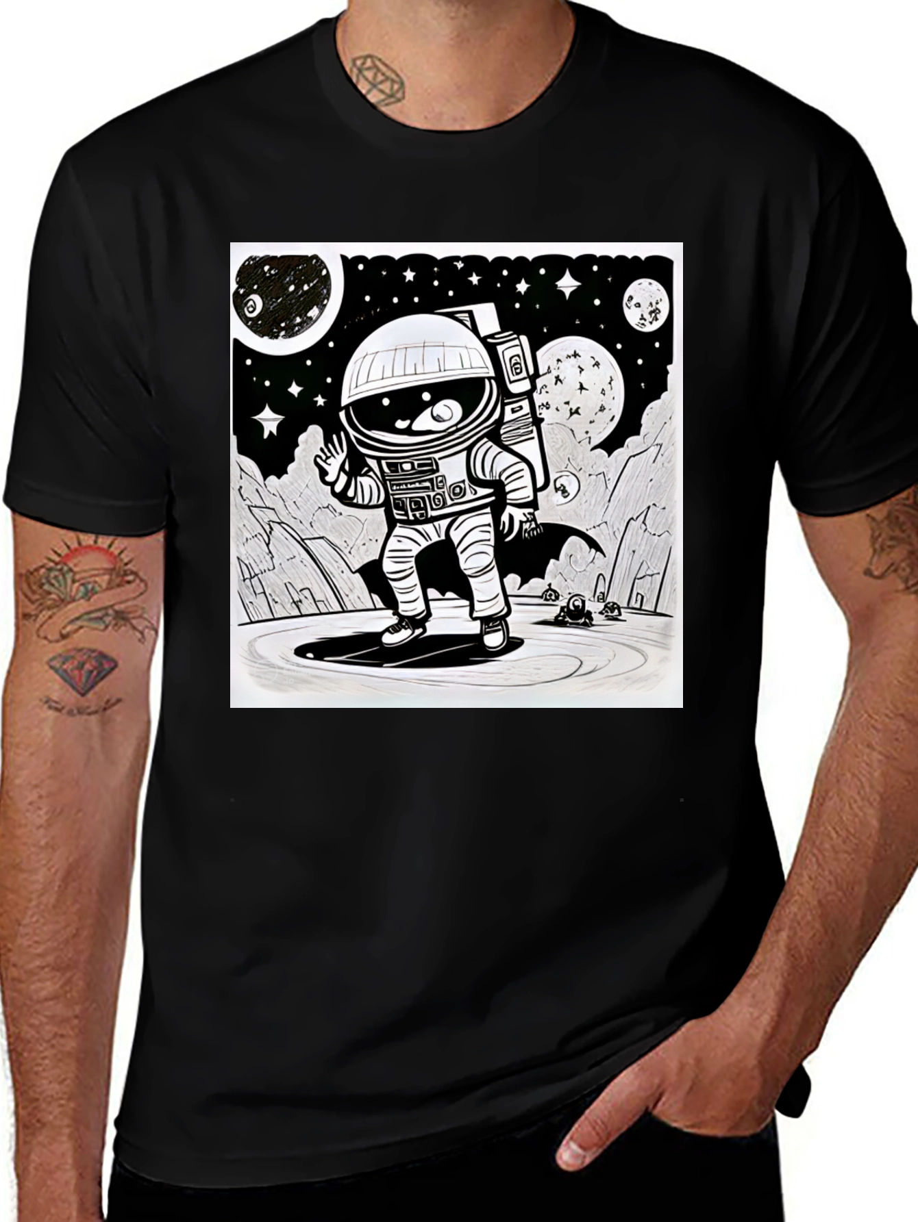 Variant 28 of Astronaut Graphic Tee - Outer Space Adventure