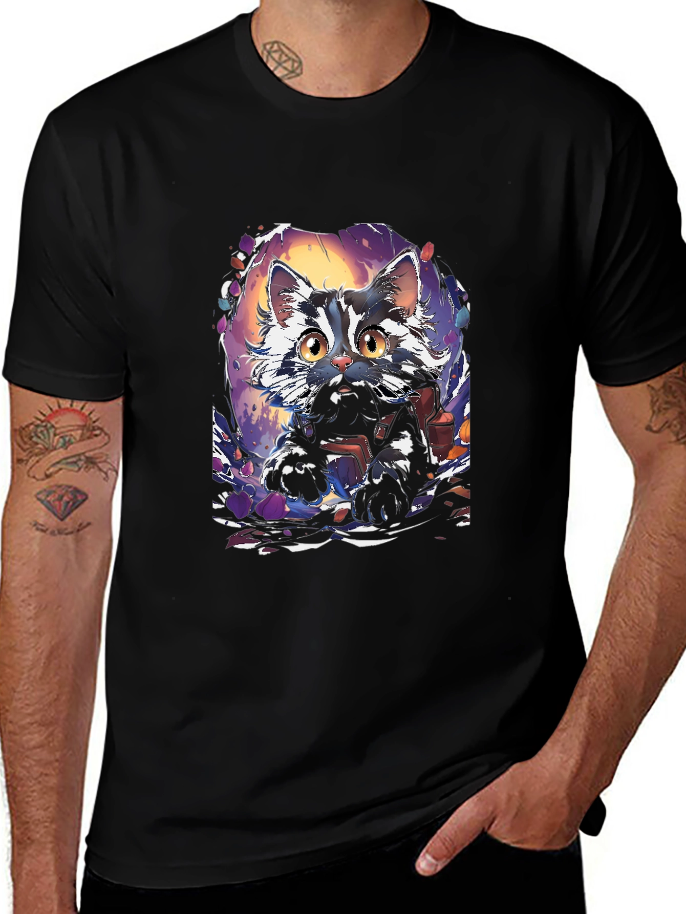 Variant 26 of Cat Graphic Tee - Unique Design