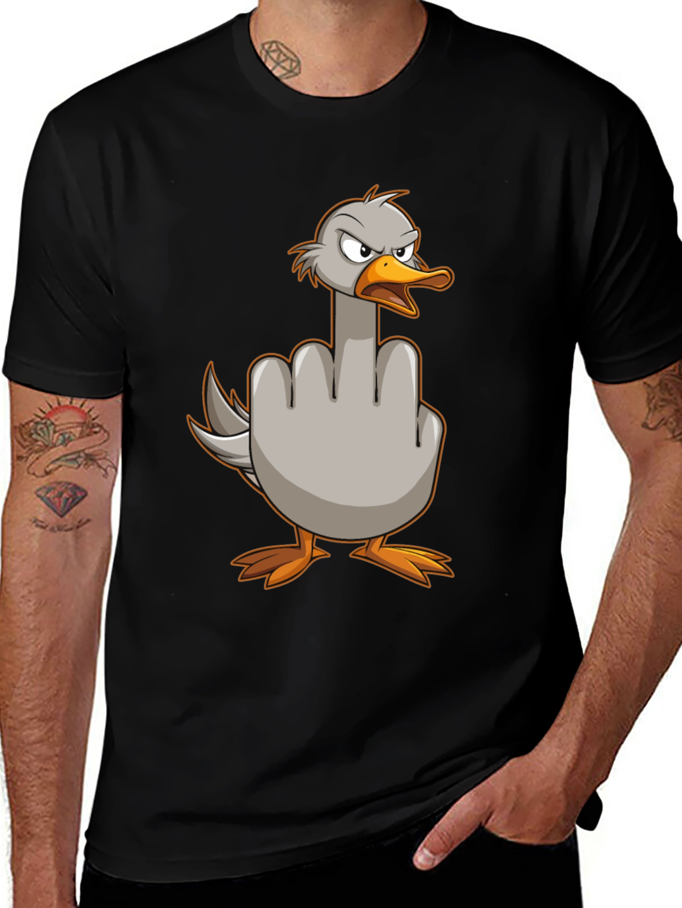Variant 4 of Duck Giving the Finger T-Shirt