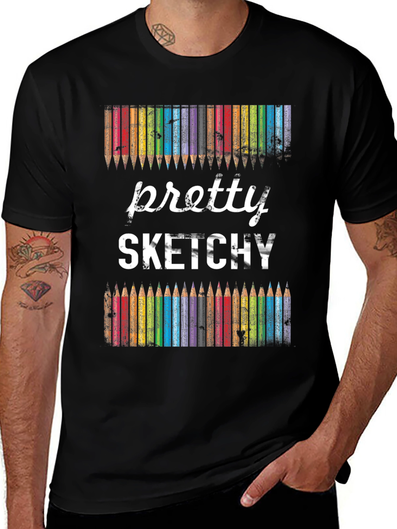 Variant 6 of Pretty Sketchy Graphic T-Shirt - Artist Tee
