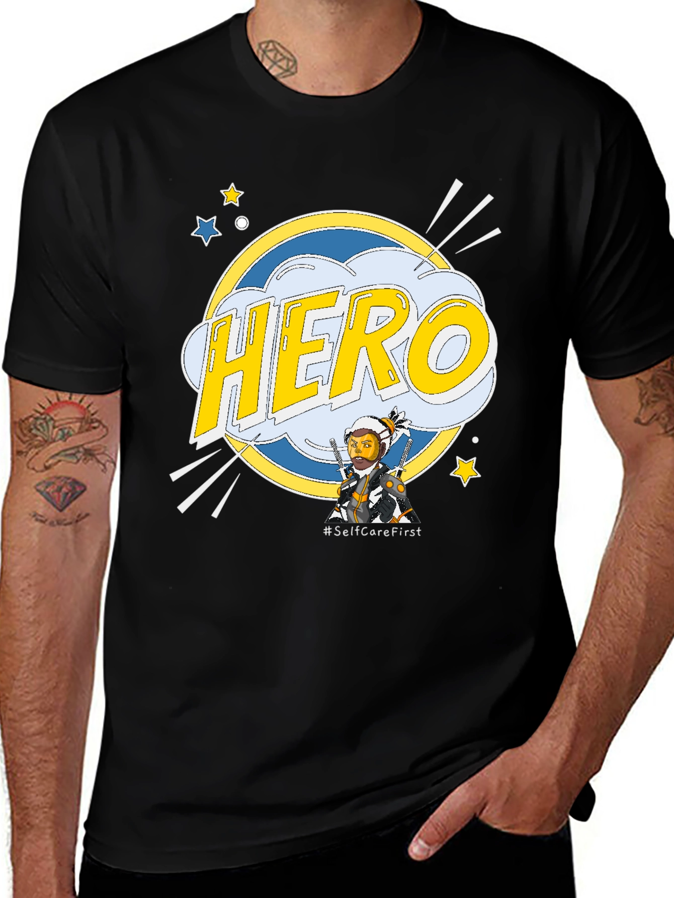 Variant 16 of Hero Self-Care First Graphic T-Shirt