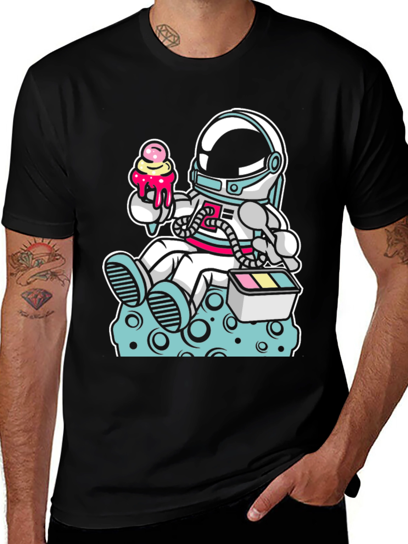 Variant 30 of Astronaut Ice Cream Graphic T-Shirt