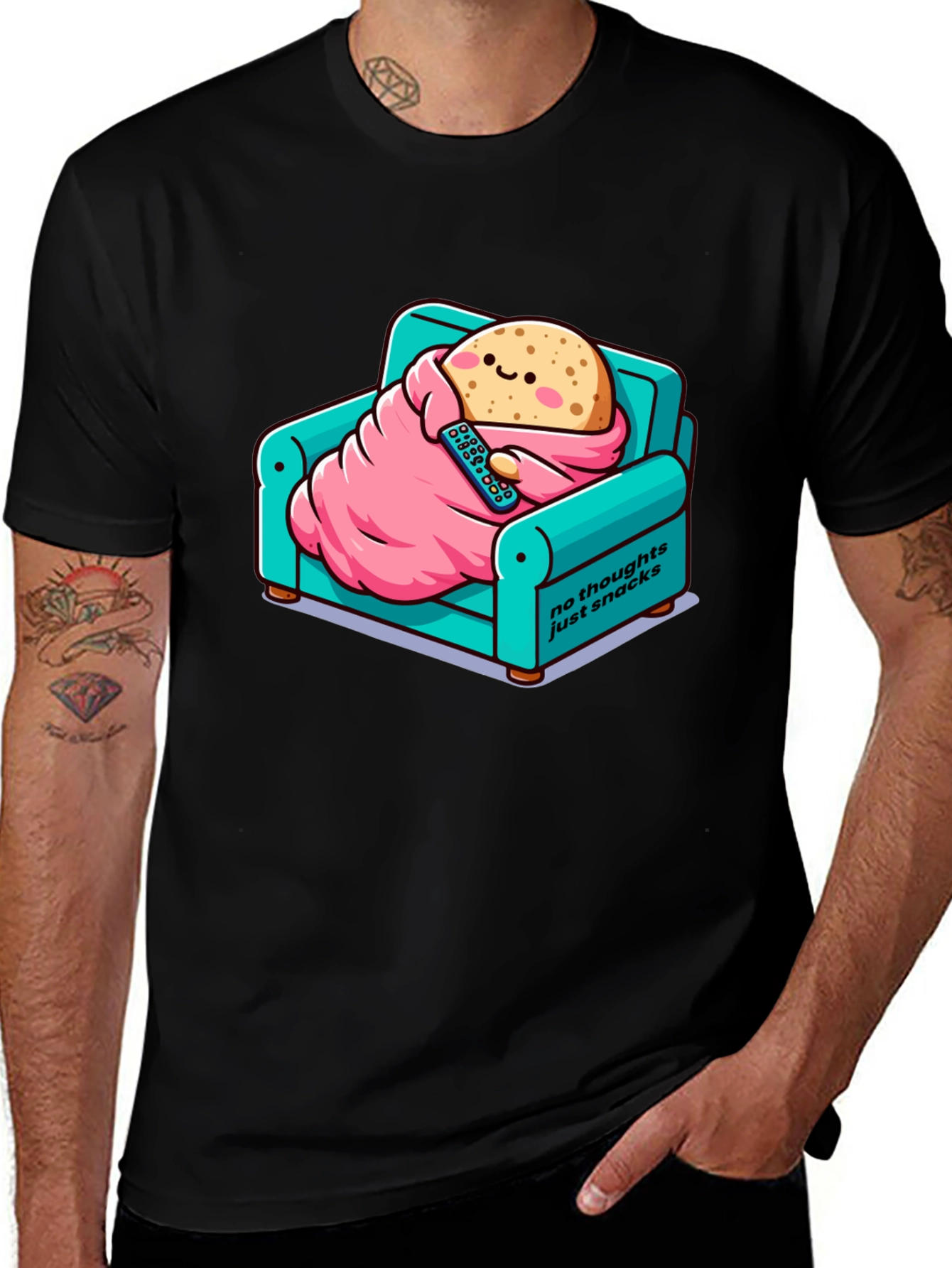 Variant 5 of Snack Time T-Shirt: Cartoon Potato on Couch