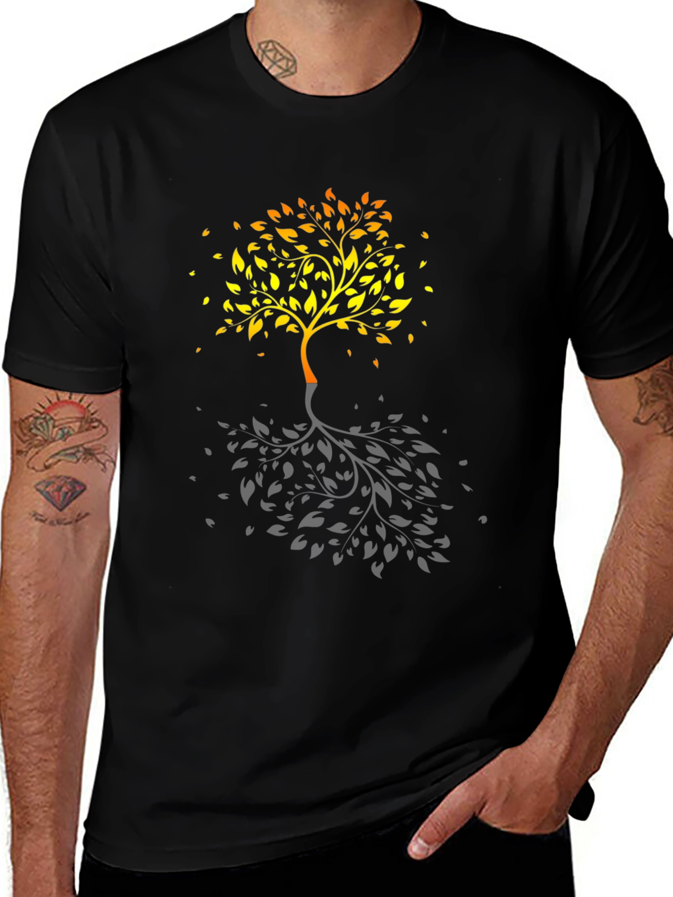 Variant 23 of Tree of Life Men's Black Graphic Tee