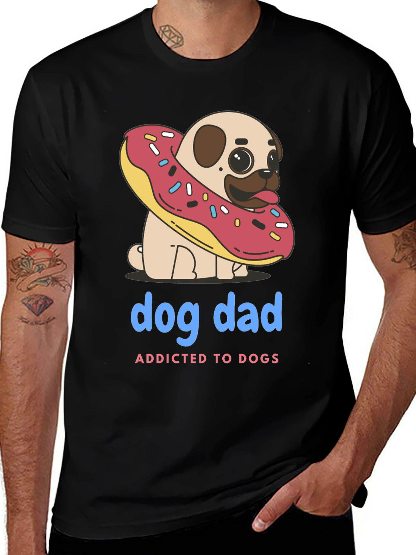 Variant 9 of Dog Dad Pug Donut T-Shirt