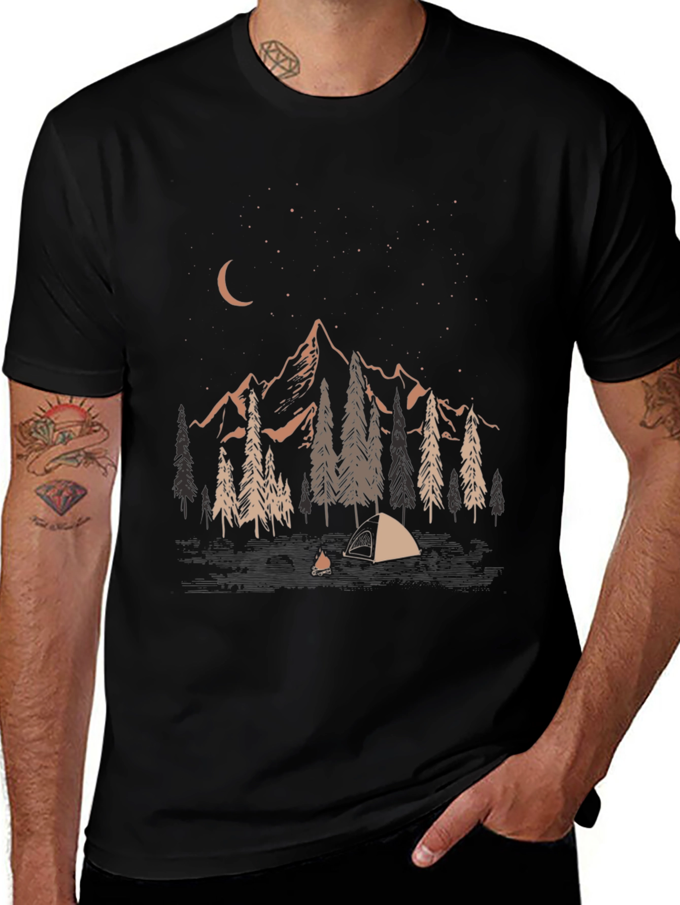 Variant 24 of Night Camping Graphic Tee - Adventure Ready
