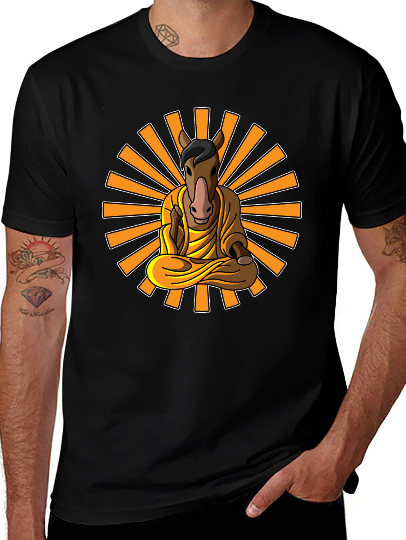 Variant 8 of Buddha Horse T-Shirt - Meditating Funny Graphic Tee