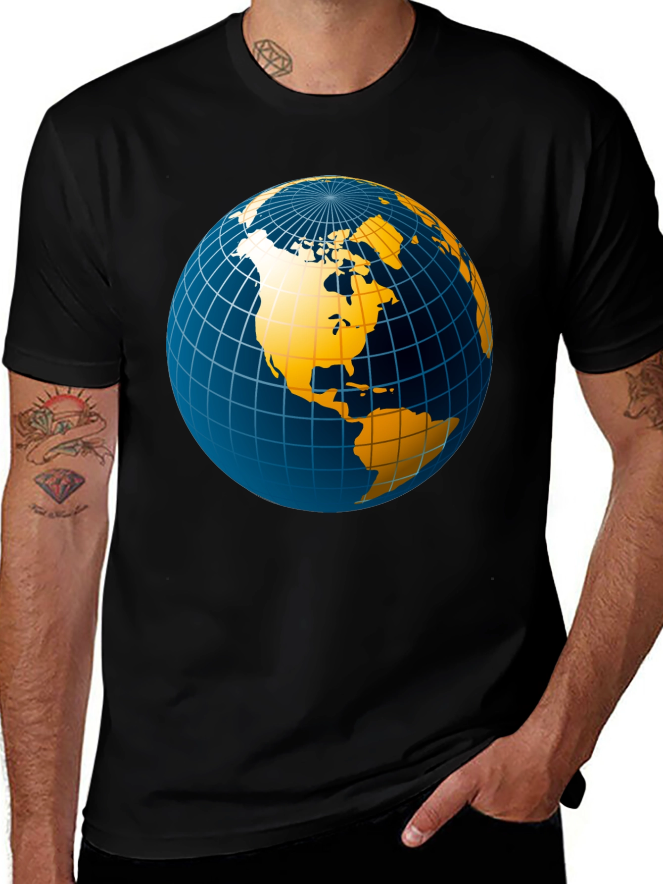 Variant 12 of Globe Graphic Men's Black T-Shirt