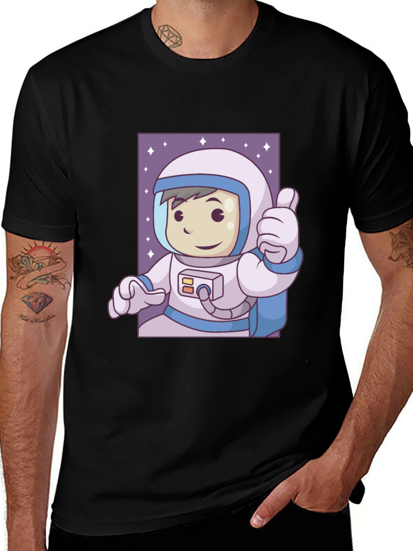 Variant 6 of Cartoon Astronaut Graphic T-Shirt