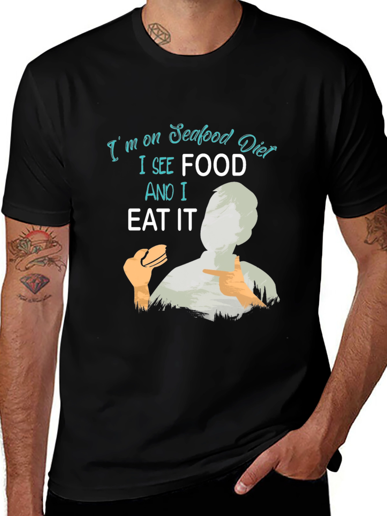 Variant 7 of Seafood Diet Funny Graphic T-Shirt