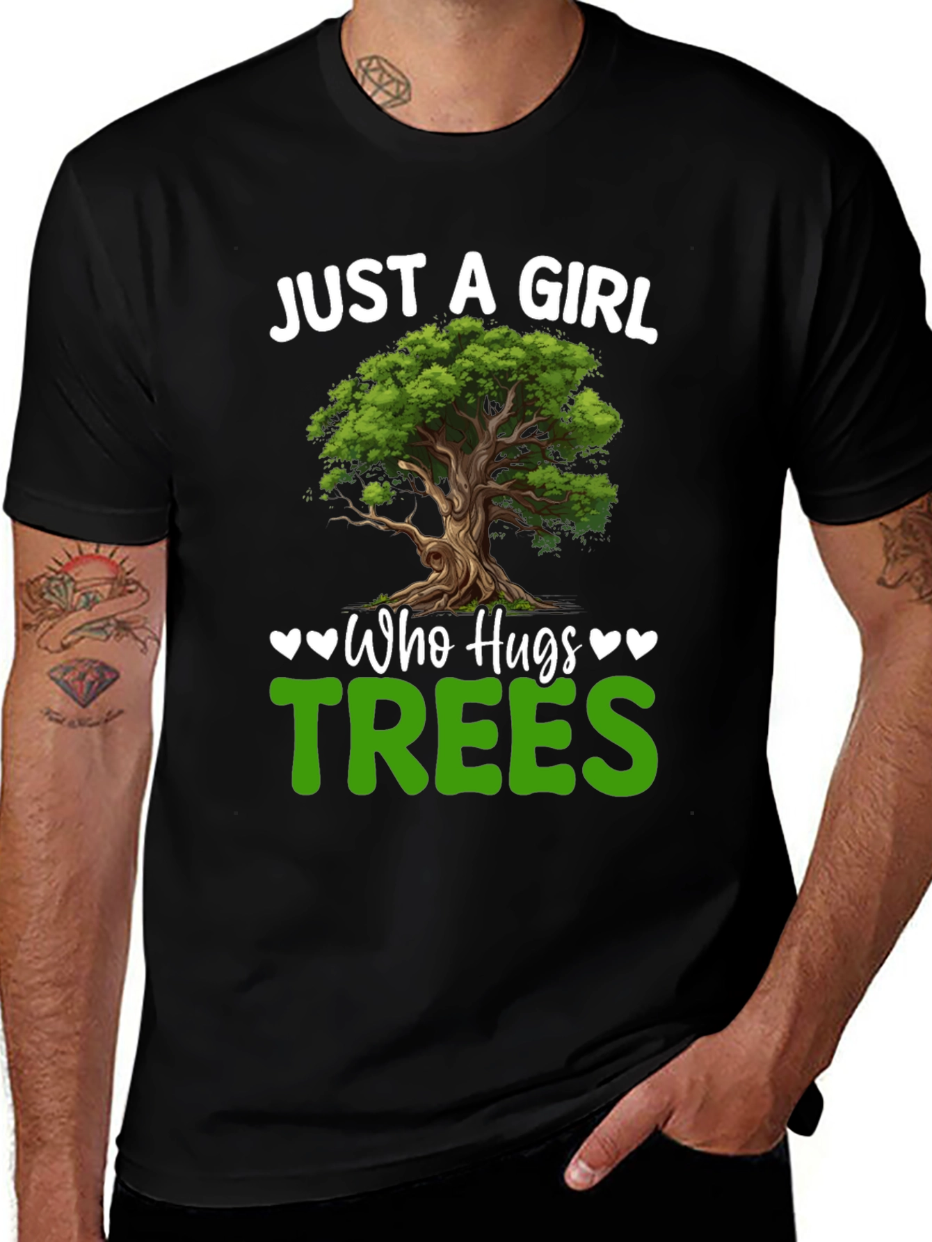Variant 20 of Just a Girl Who Hugs Trees Graphic Tee