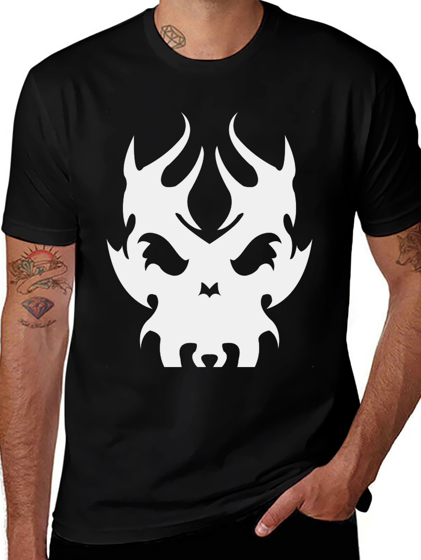 Variant 26 of Skull Fire Graphic T-Shirt - Black